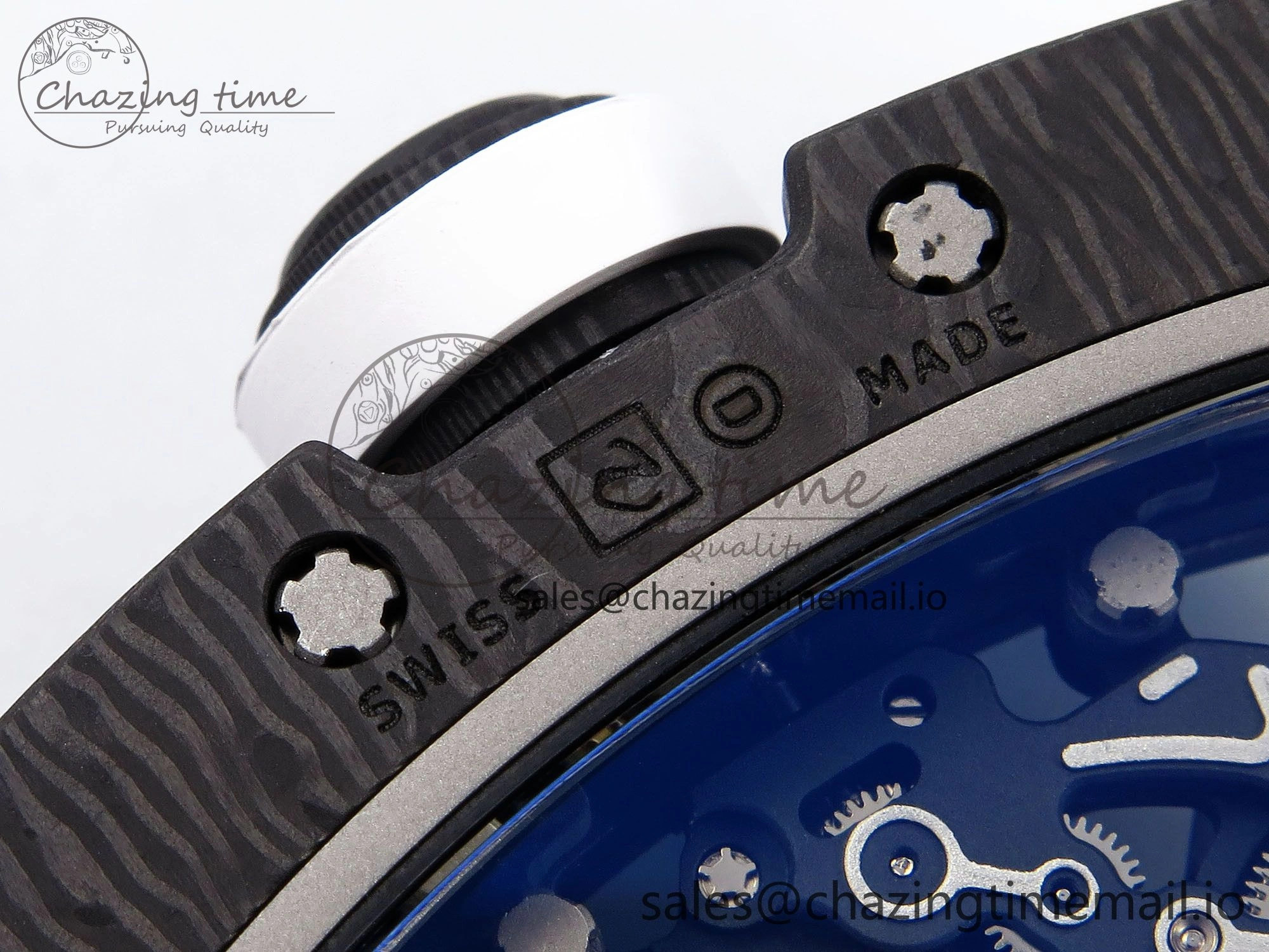 Resilient RM055 NTPT ZF 1:1 Best Edition Blue Bezel White Crown on Rubber Strap RMUL2 Super Clone 9275