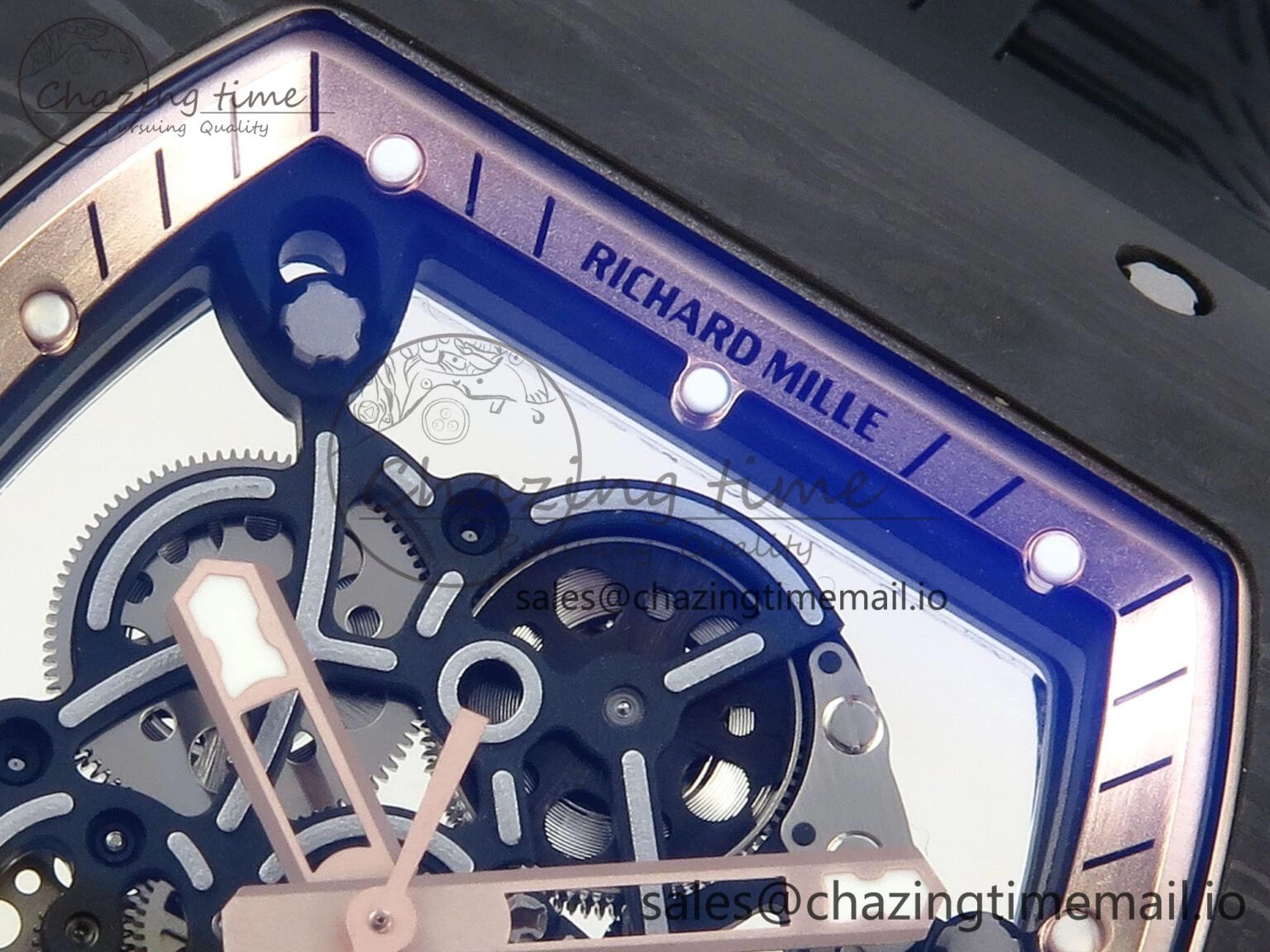 RM055 NTPT ZF 1:1 Best Edition RG Bezel Black Crown on Shark Rubber Strap RMUL2 Super Clone OdorResistant 9203