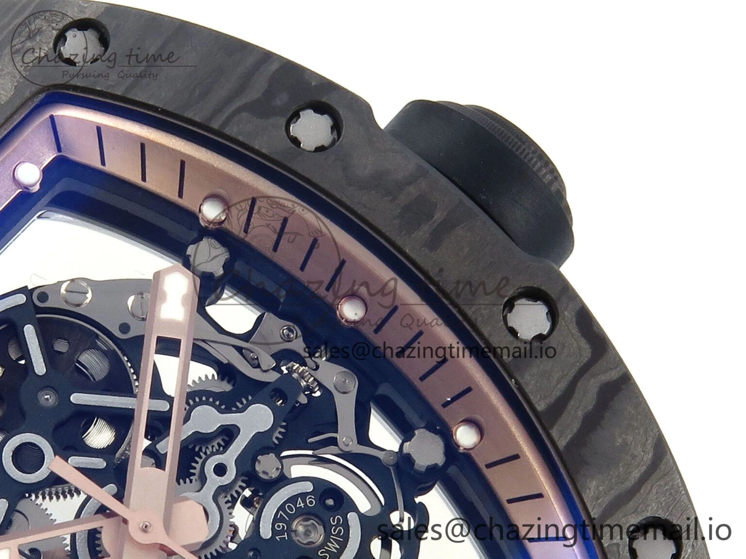 RM055 NTPT ZF 1:1 Best Edition RG Bezel Black Crown on Shark Rubber Strap RMUL2 Super Clone OdorResistant 9203
