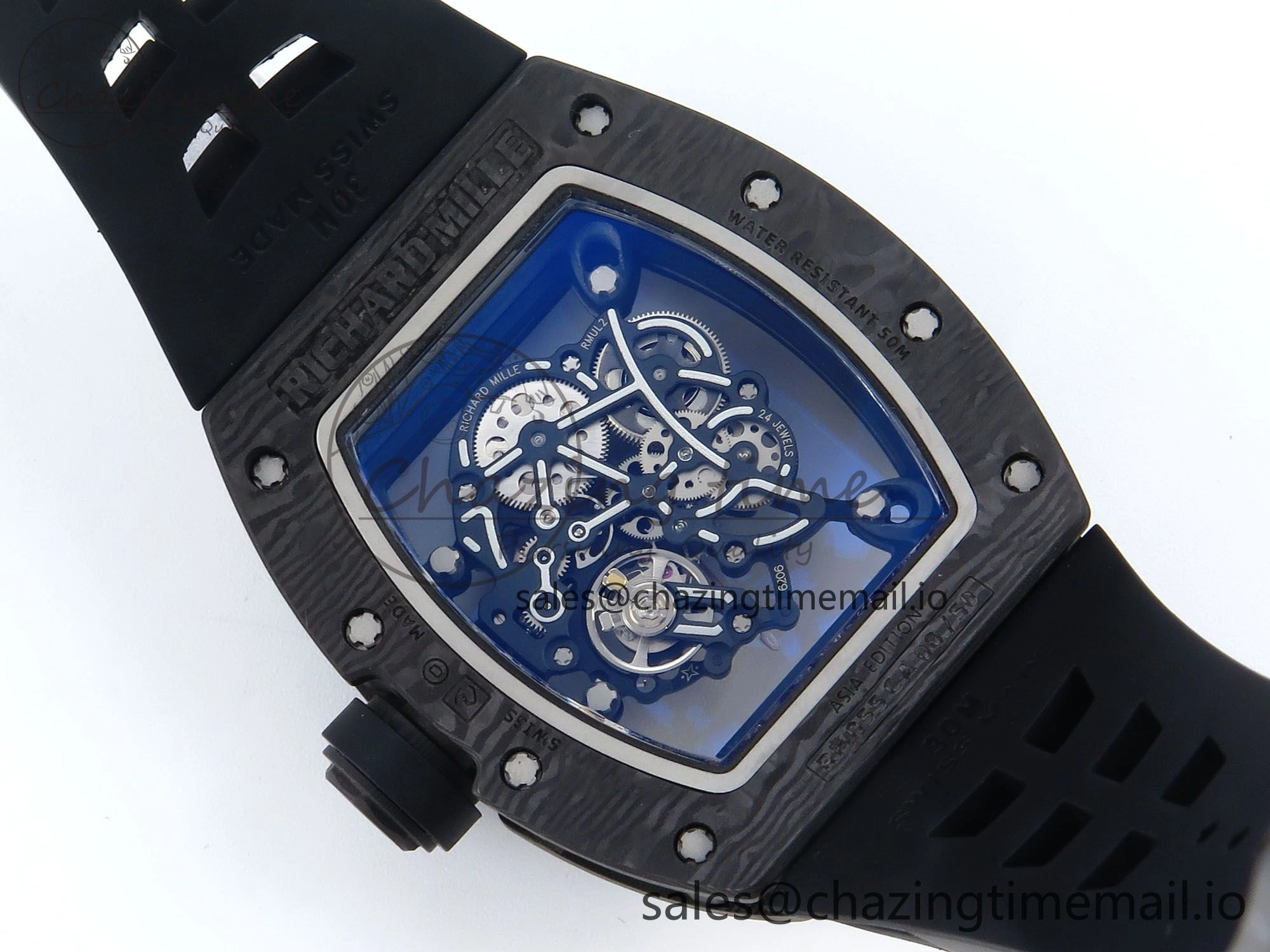 RM055 NTPT ZF 1:1 Best Edition RG Bezel Black Crown on Shark Rubber Strap RMUL2 Super Clone OdorResistant 9203