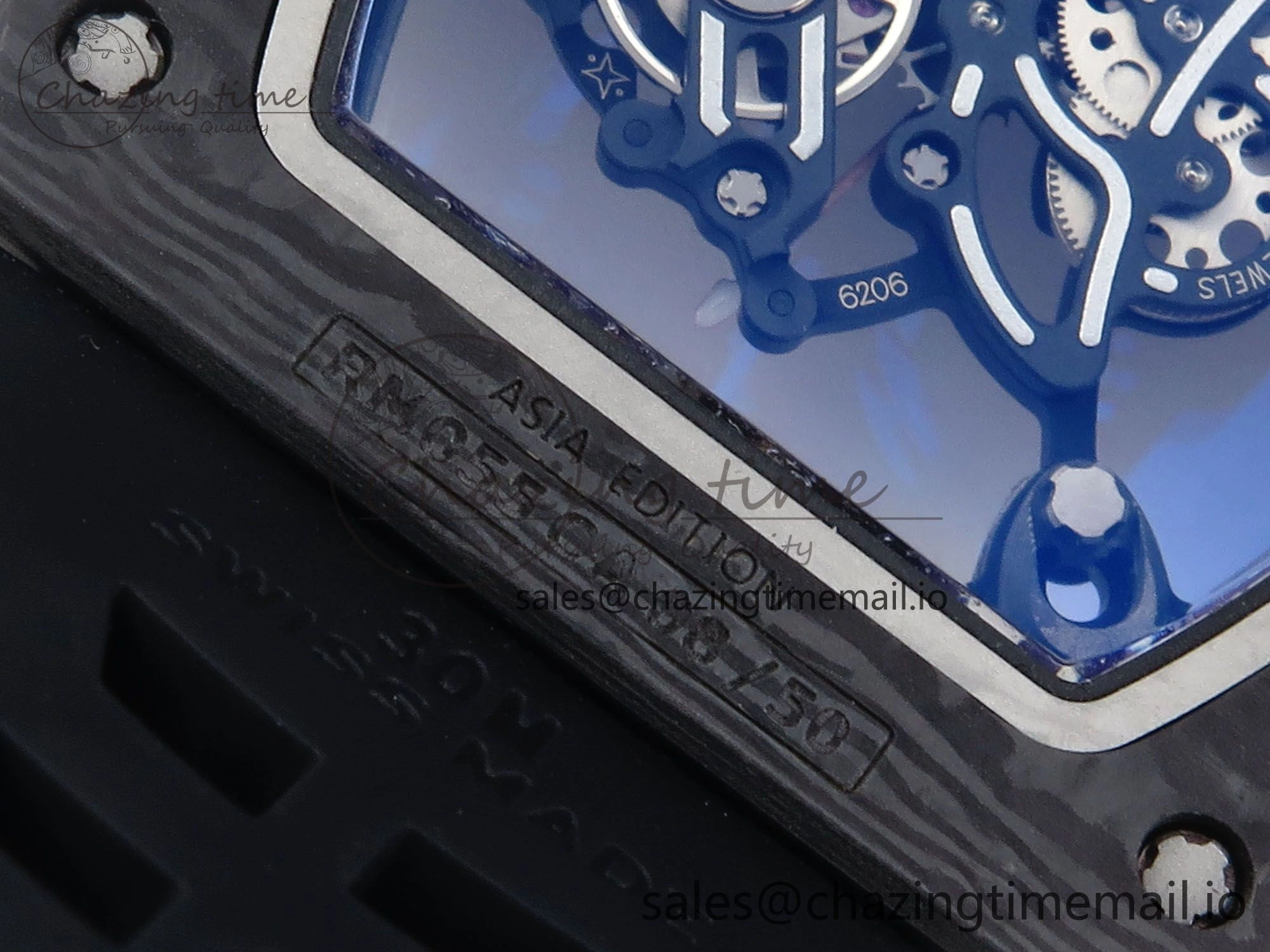 RM055 NTPT ZF 1:1 Best Edition RG Bezel Black Crown on Shark Rubber Strap RMUL2 Super Clone OdorResistant 9203