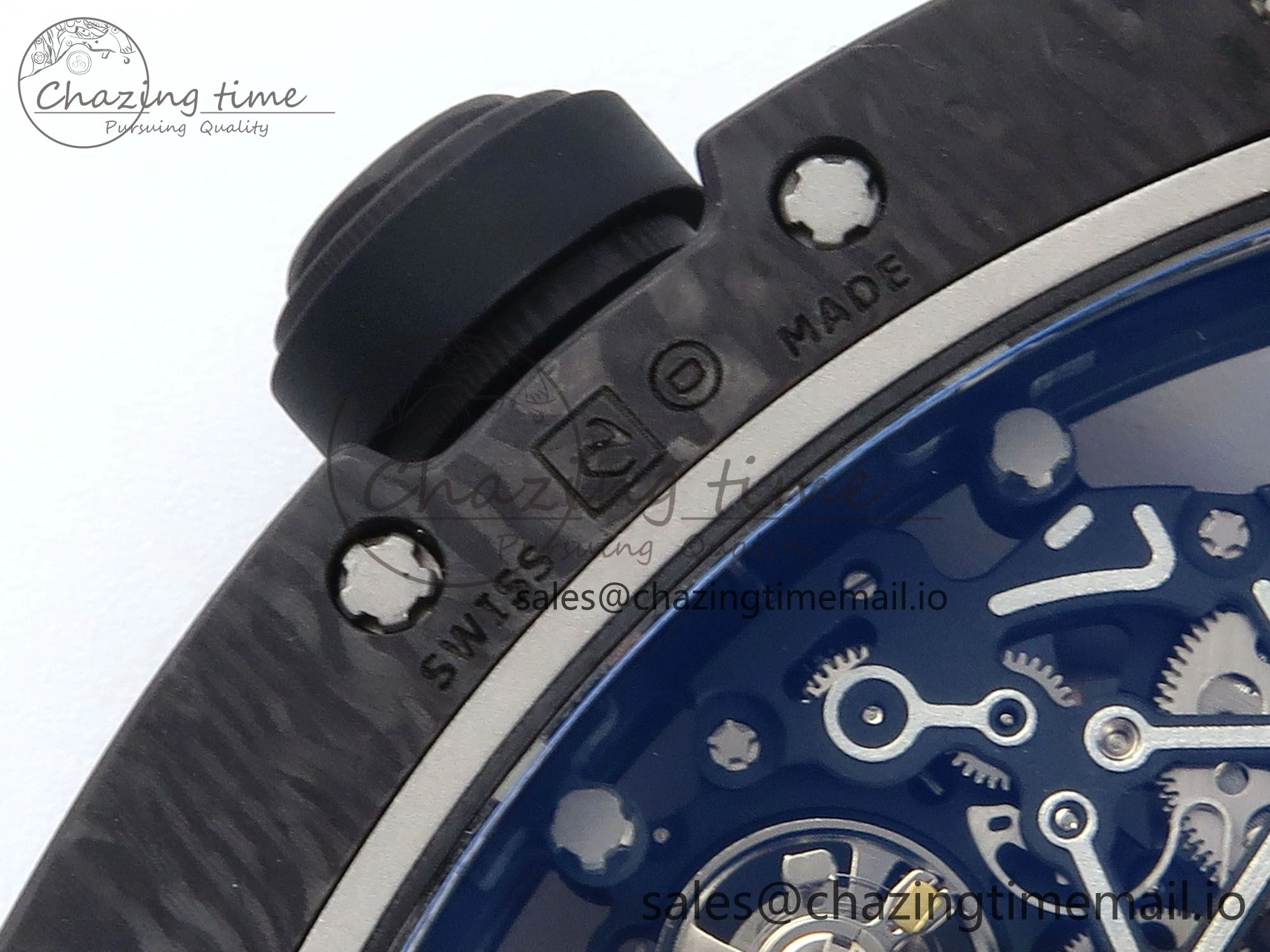 RM055 NTPT ZF 1:1 Best Edition RG Bezel Black Crown on Shark Rubber Strap RMUL2 Super Clone OdorResistant 9203