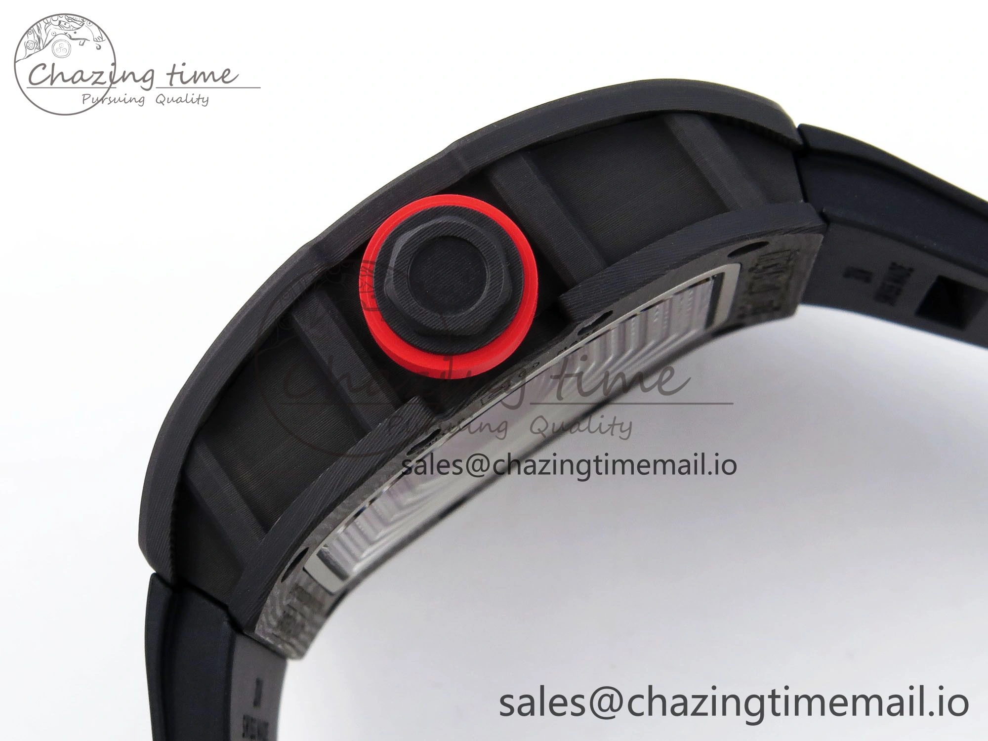 EasyCare RM055 NTPT ZF 1:1 Best Edition White Bezel Red Crown on Black Rubber Strap RMUL2 Super Clone 9270