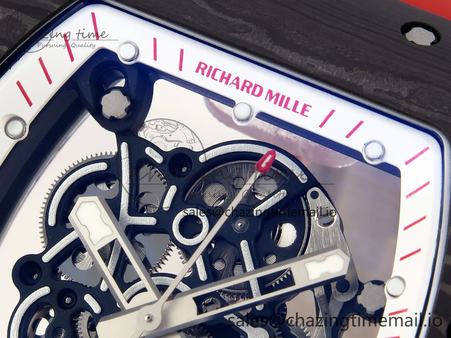 GoodFit RM055 NTPT ZF 1:1 Best Edition White Bezel Red Crown on Red Rubber Strap RMUL2 Super Clone 9268
