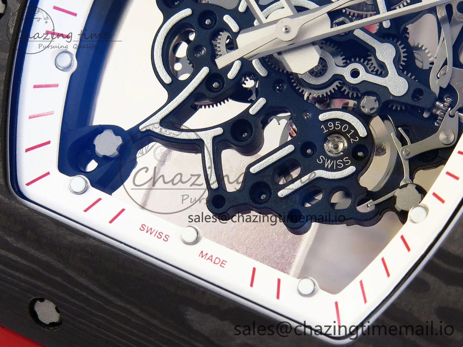 GoodFit RM055 NTPT ZF 1:1 Best Edition White Bezel Red Crown on Red Rubber Strap RMUL2 Super Clone 9268