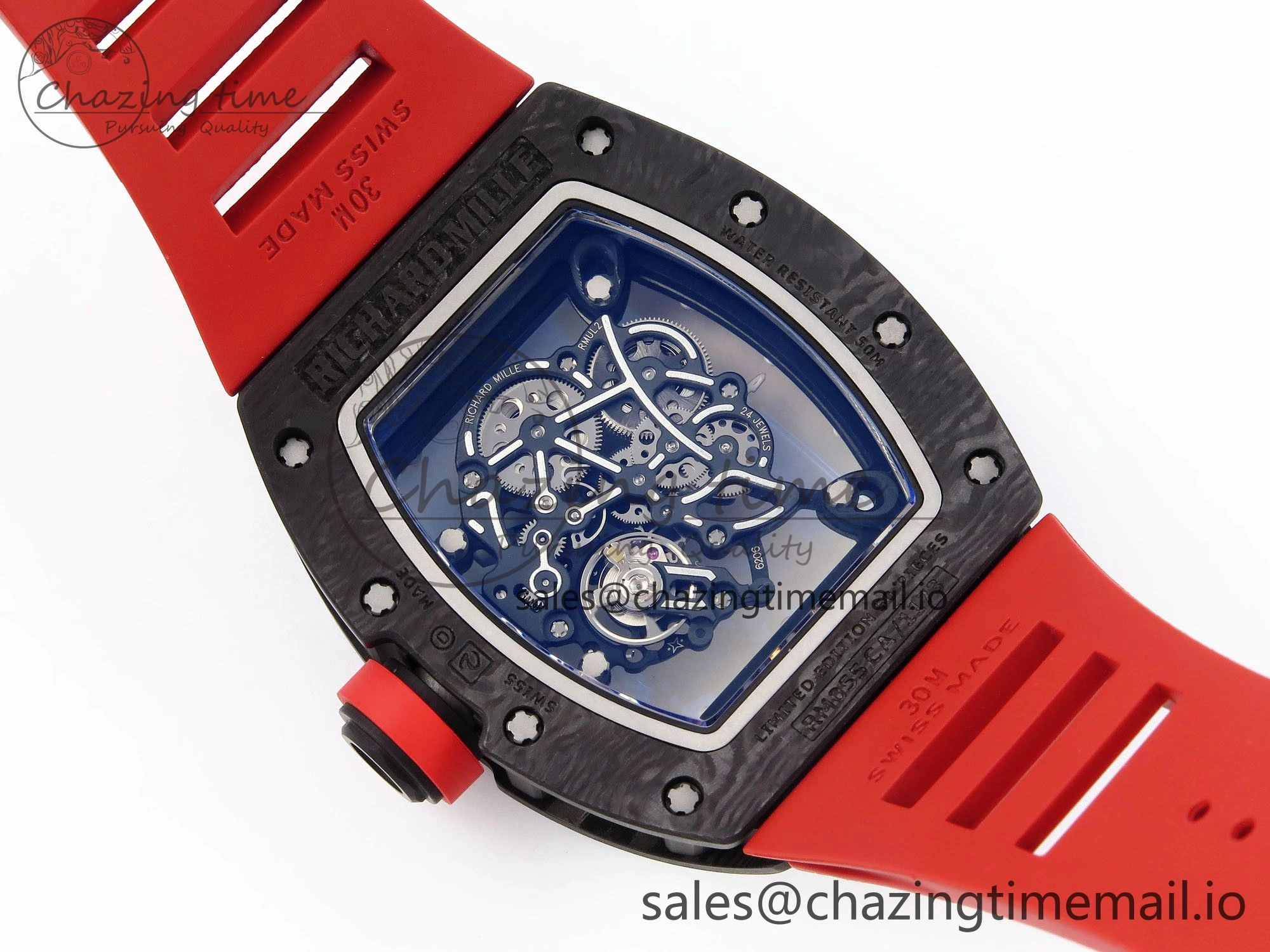 GoodFit RM055 NTPT ZF 1:1 Best Edition White Bezel Red Crown on Red Rubber Strap RMUL2 Super Clone 9268