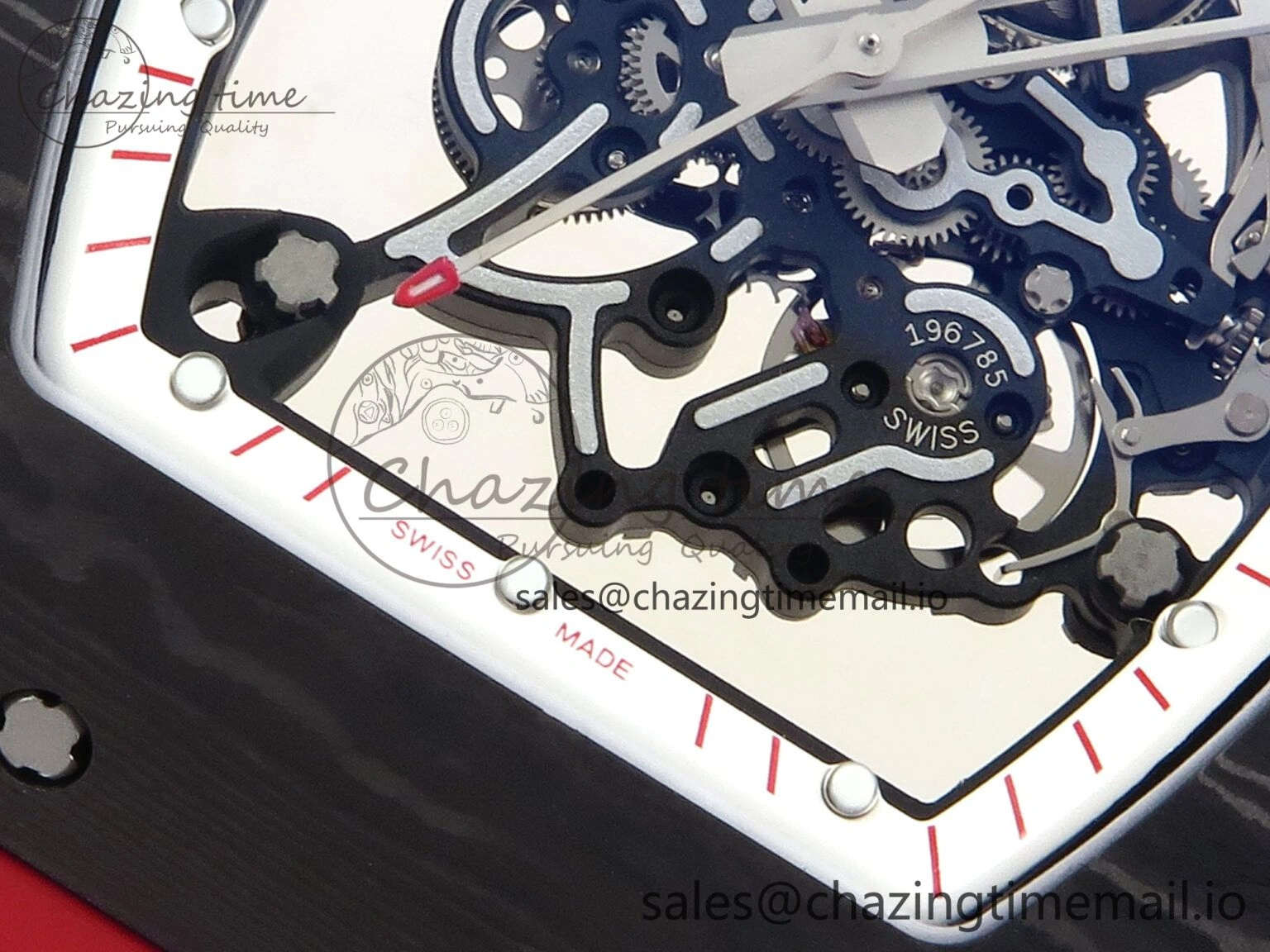 RM055 NTPT ZF 1:1 Best Edition White Bezel Red Crown on Shark Rubber Strap RMUL2 Super Clone UrbanStyle 9202