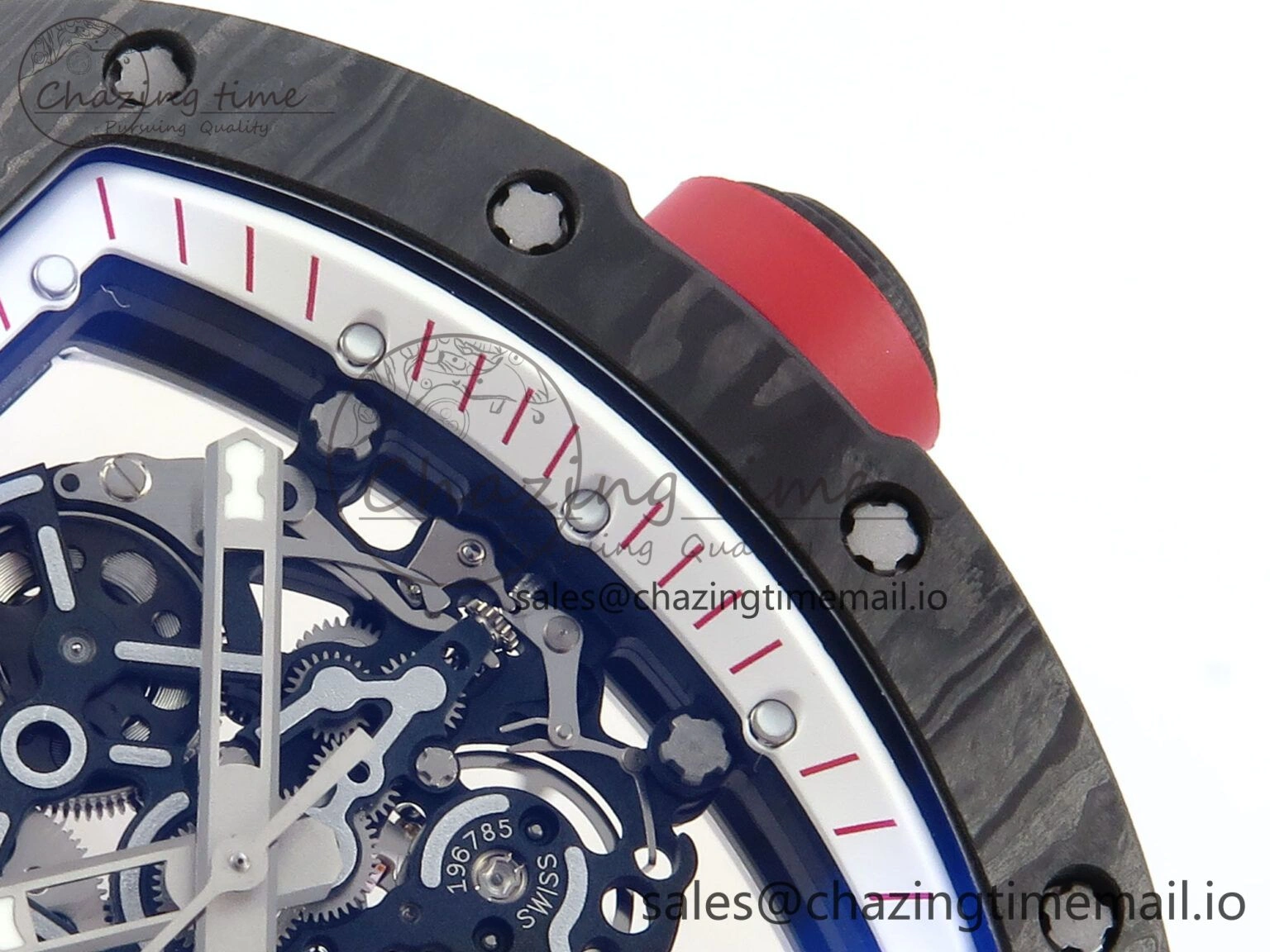 RM055 NTPT ZF 1:1 Best Edition White Bezel Red Crown on Shark Rubber Strap RMUL2 Super Clone UrbanStyle 9202