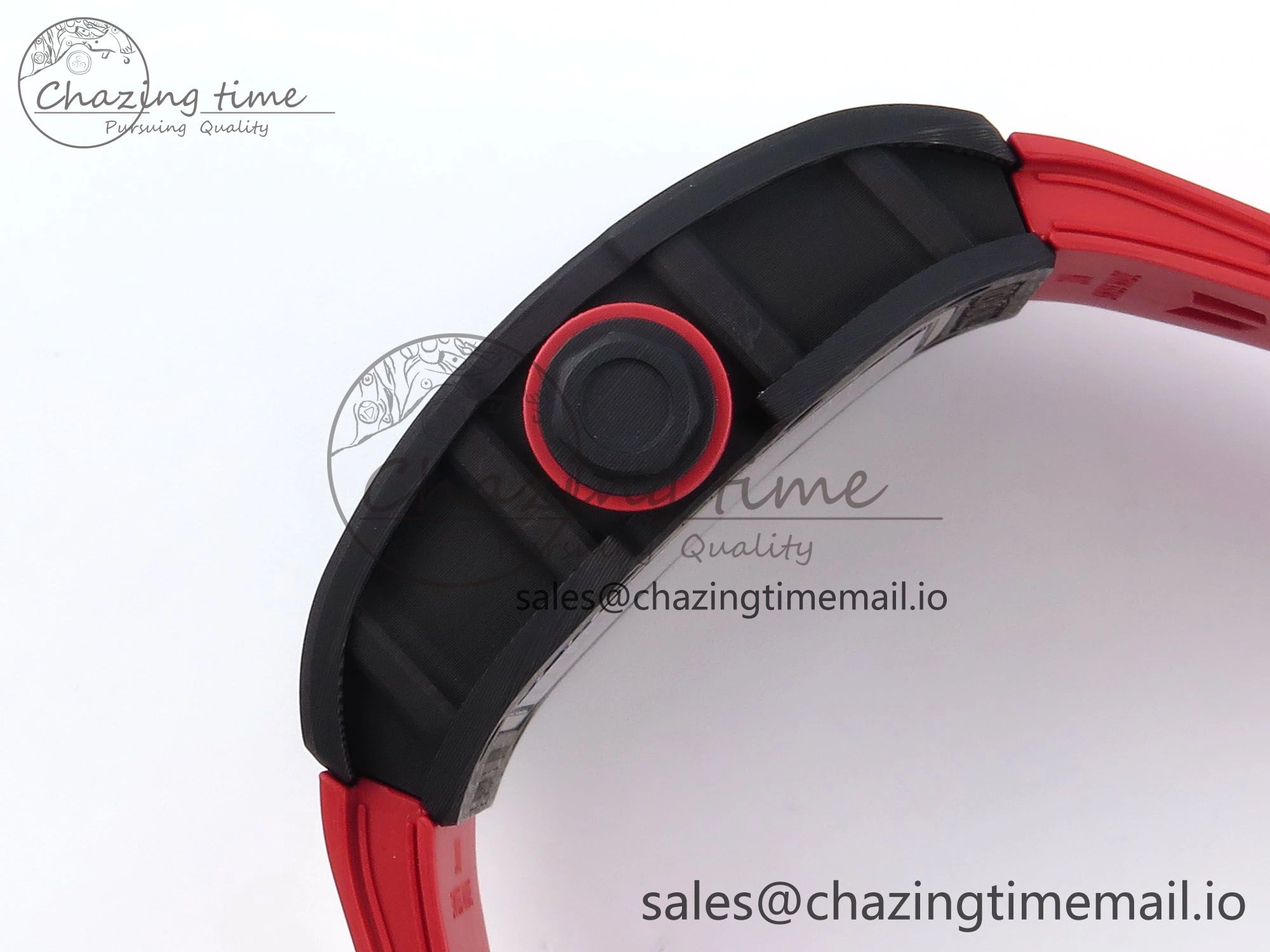 RM055 NTPT ZF 1:1 Best Edition White Bezel Red Crown on Shark Rubber Strap RMUL2 Super Clone UrbanStyle 9202