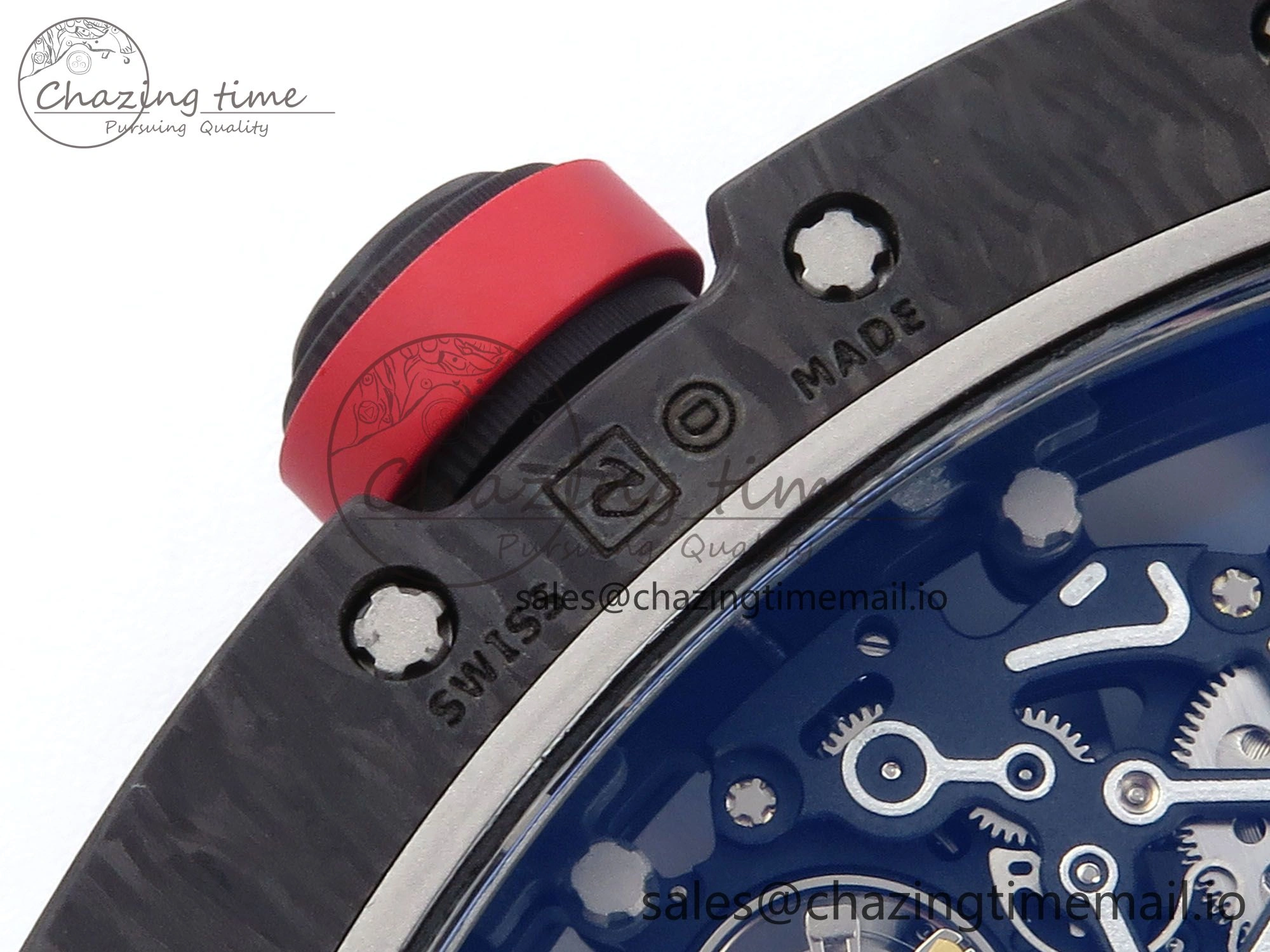 RM055 NTPT ZF 1:1 Best Edition White Bezel Red Crown on Shark Rubber Strap RMUL2 Super Clone UrbanStyle 9202