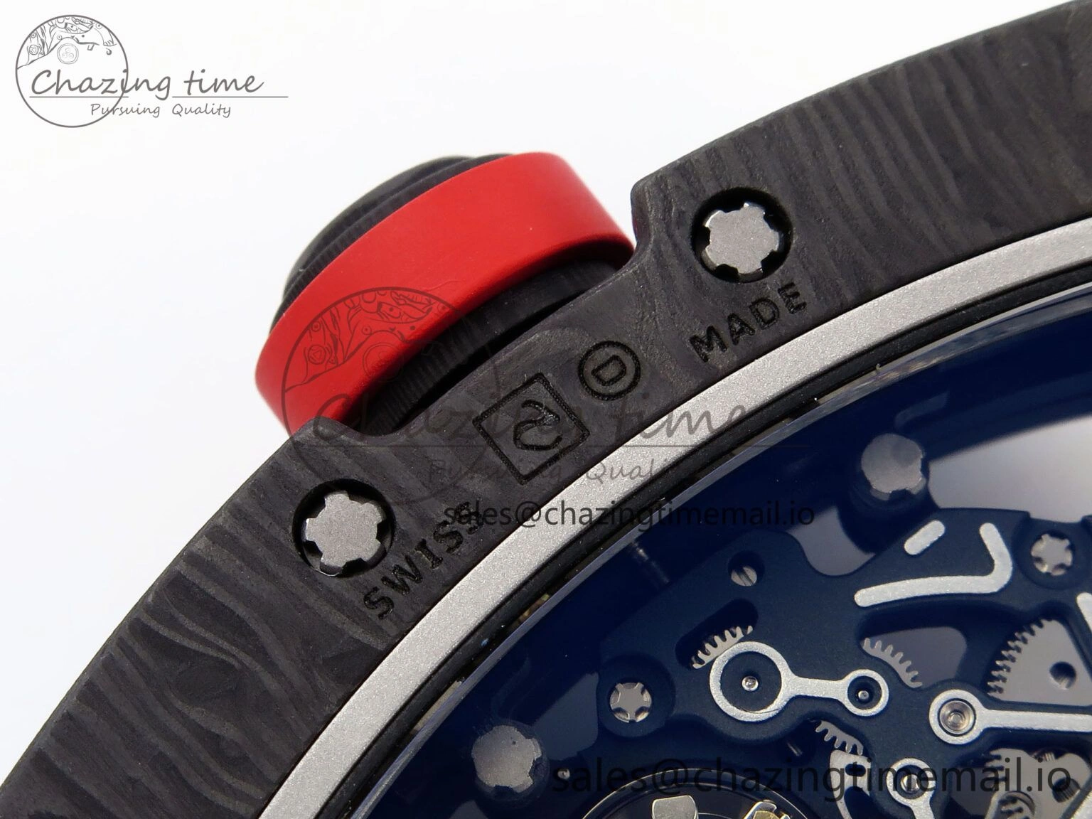 RM055 NTPT ZF 1:1 Best Edition White Bezel Red Crown on White Rubber Strap RMUL2 Super Clone Affordable 9269
