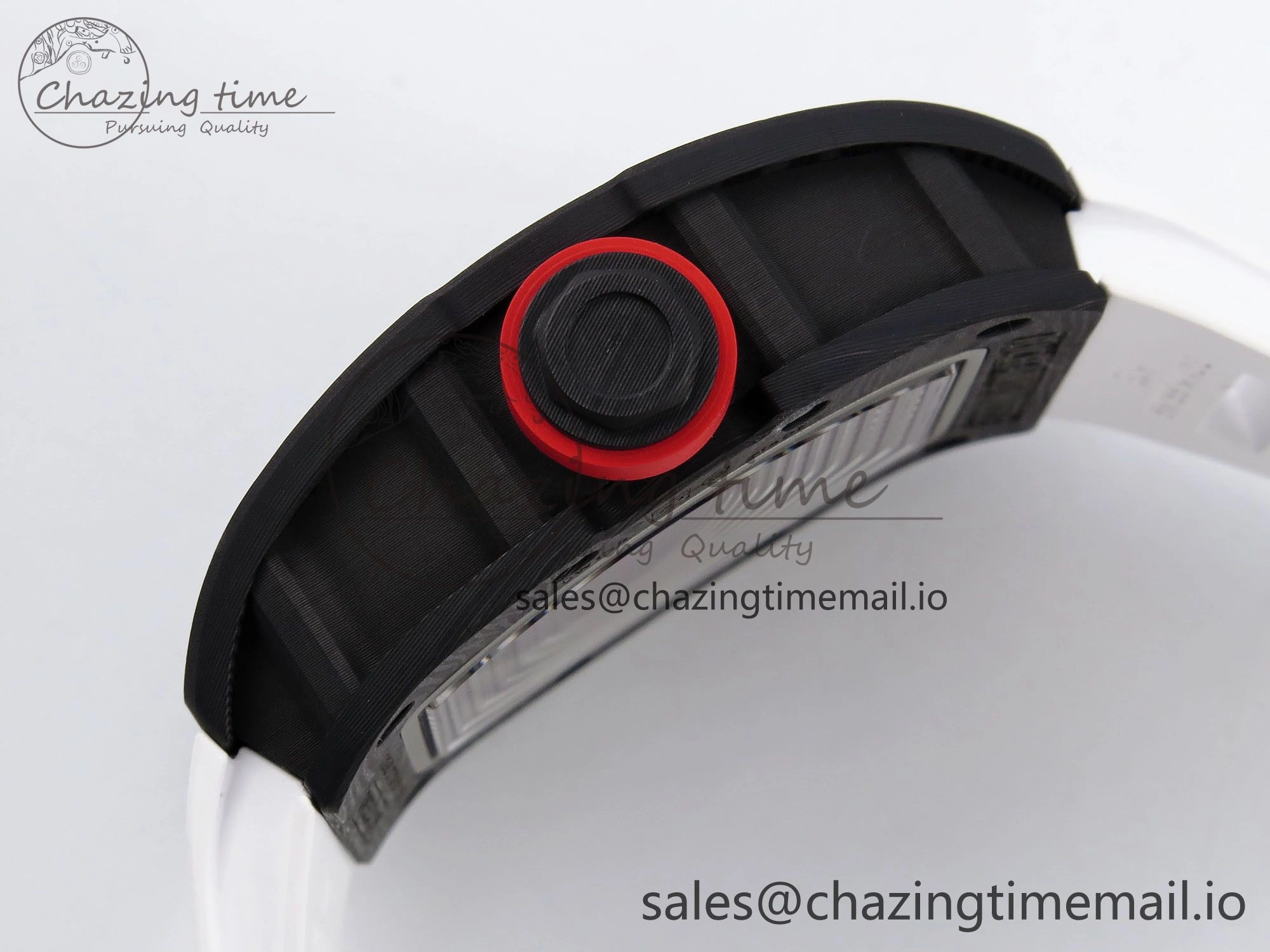 RM055 NTPT ZF 1:1 Best Edition White Bezel Red Crown on White Rubber Strap RMUL2 Super Clone Affordable 9269
