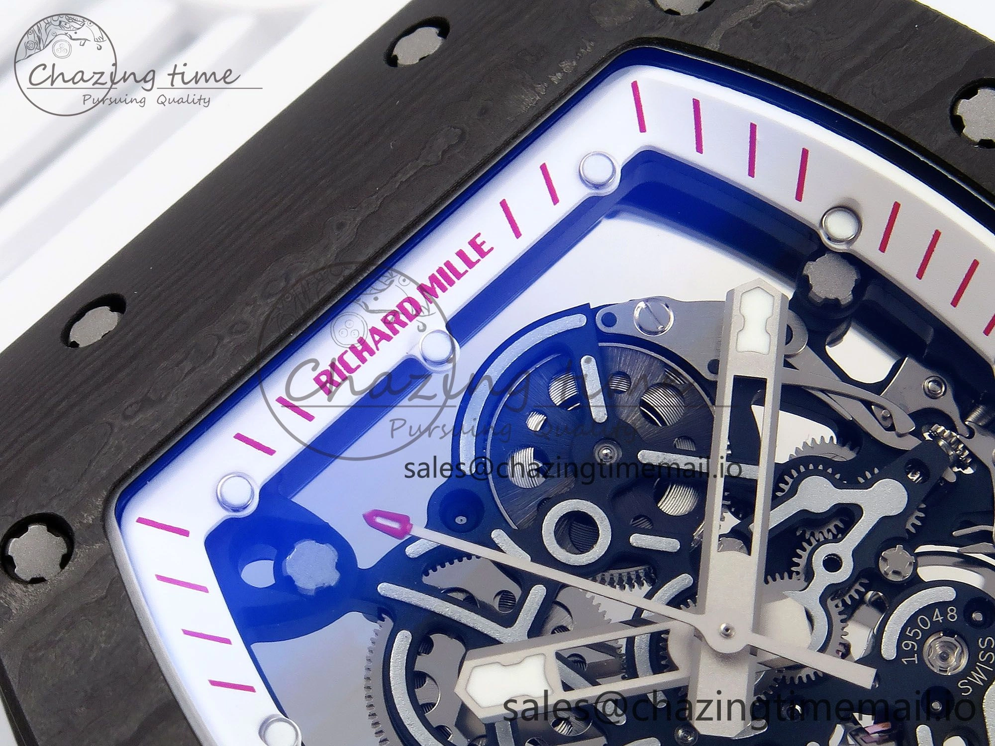 RM055 NTPT ZF 1:1 Best Edition White Bezel White Crown on Rubber Strap RMUL2 Super Clone Popular 9279