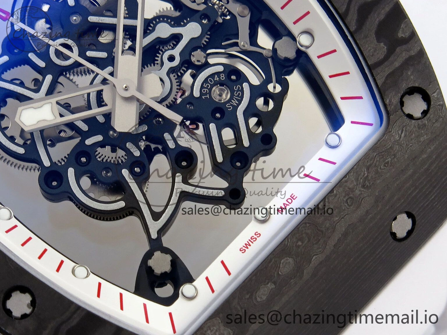 RM055 NTPT ZF 1:1 Best Edition White Bezel White Crown on Rubber Strap RMUL2 Super Clone Popular 9279