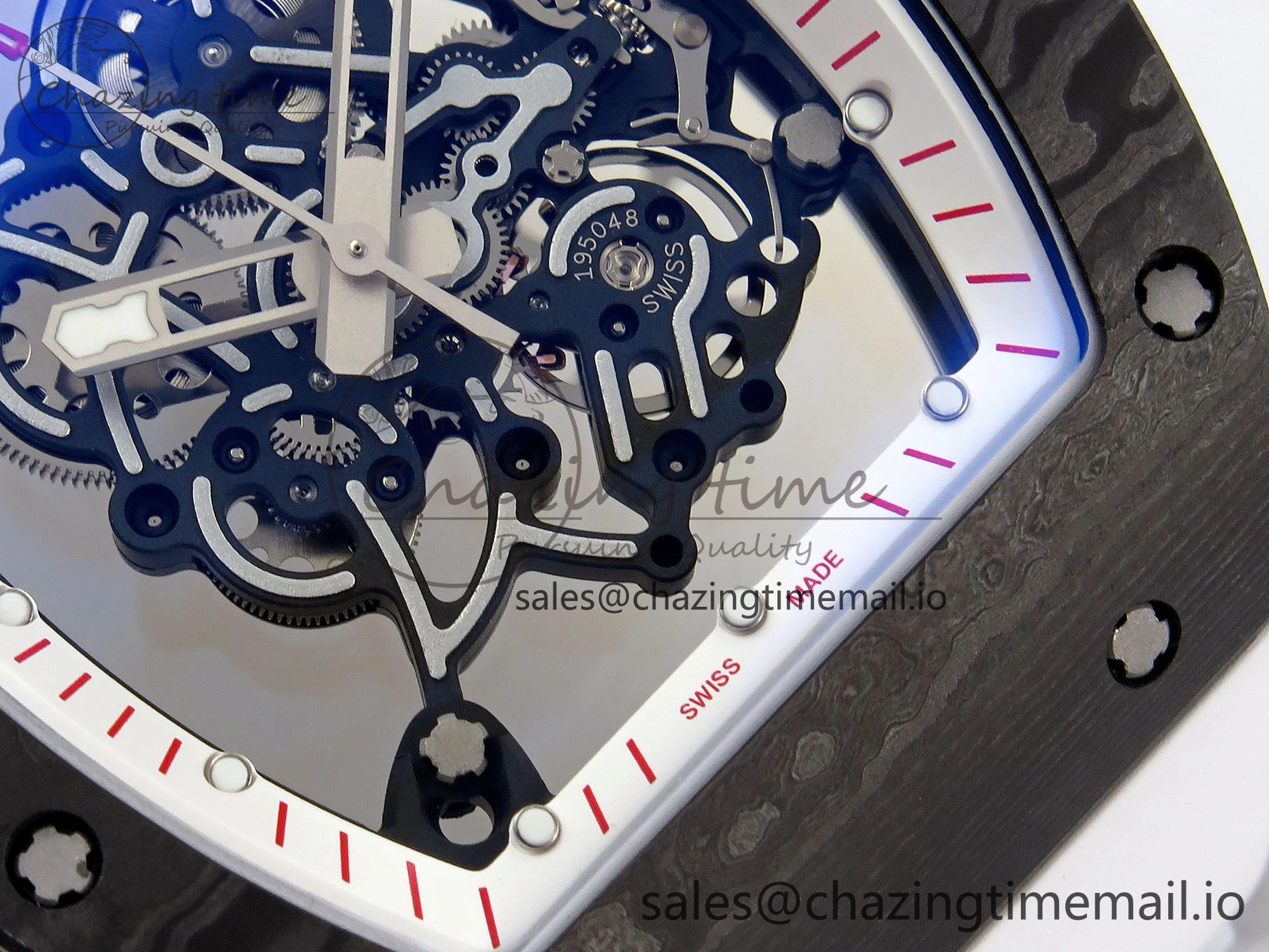 RM055 NTPT ZF 1:1 Best Edition White Bezel White Crown on Rubber Strap RMUL2 Super Clone Popular 9279