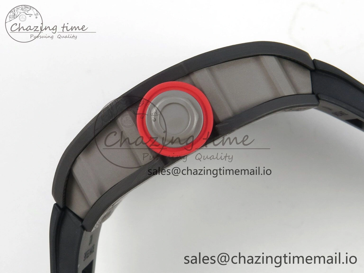 GoodFit RM055 NTPT Ti MLF 1:1 Best Edition Black Bezel Red Crown on Rubber Strap RMUL2 Super Clone 9171
