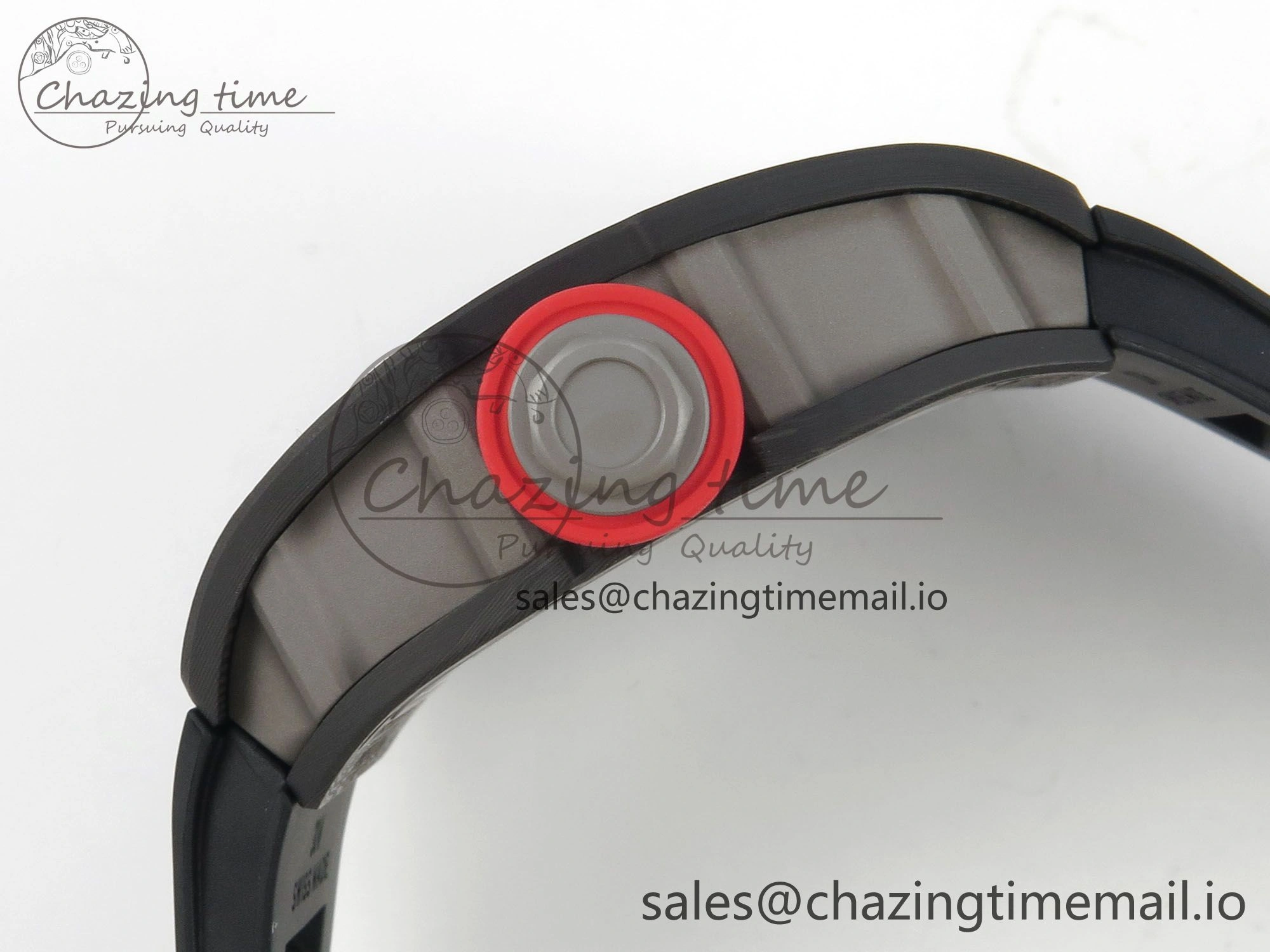 GoodFit RM055 NTPT Ti MLF 1:1 Best Edition Black Bezel Red Crown on Rubber Strap RMUL2 Super Clone 9171