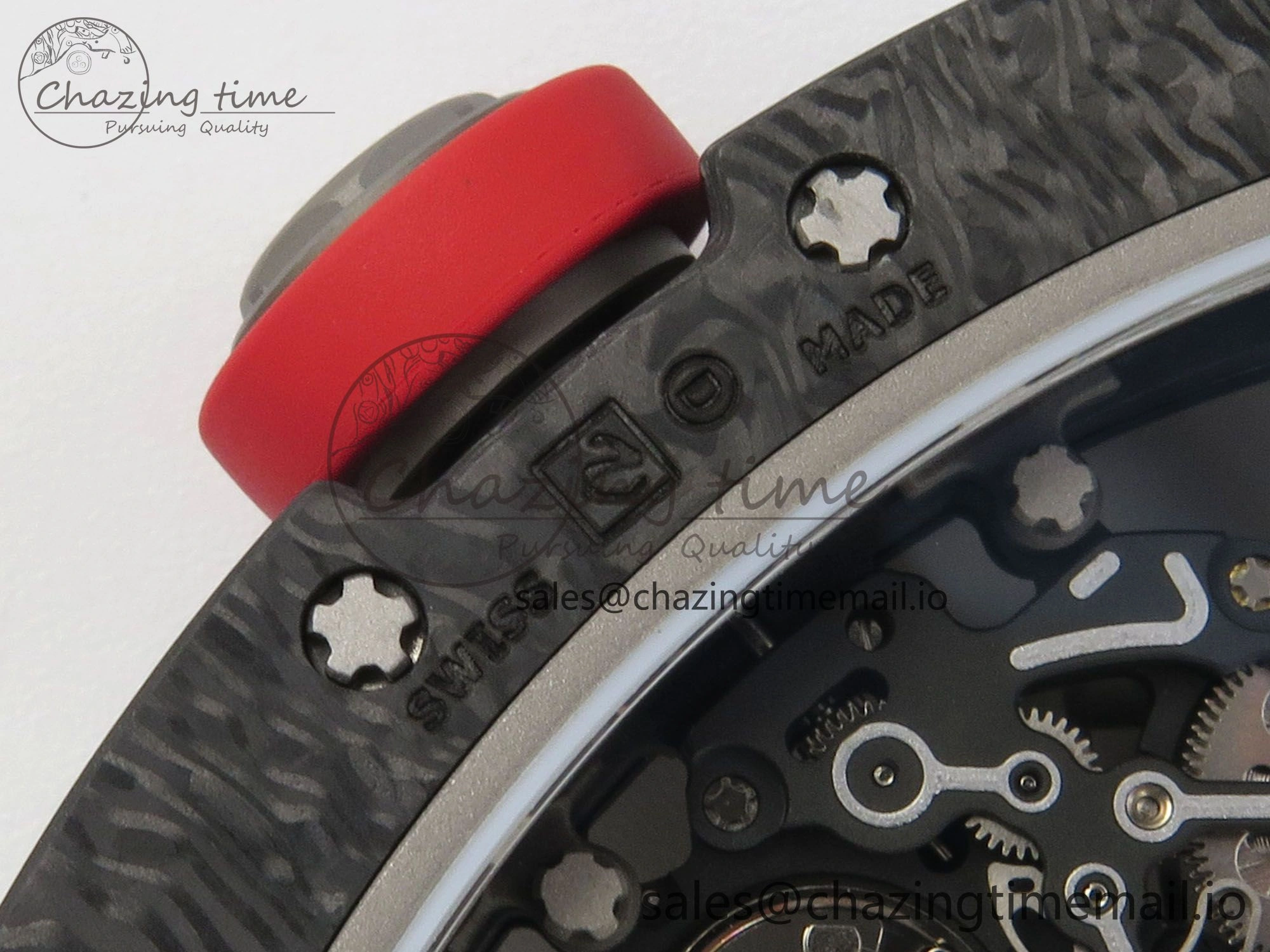 GoodFit RM055 NTPT Ti MLF 1:1 Best Edition Black Bezel Red Crown on Rubber Strap RMUL2 Super Clone 9171