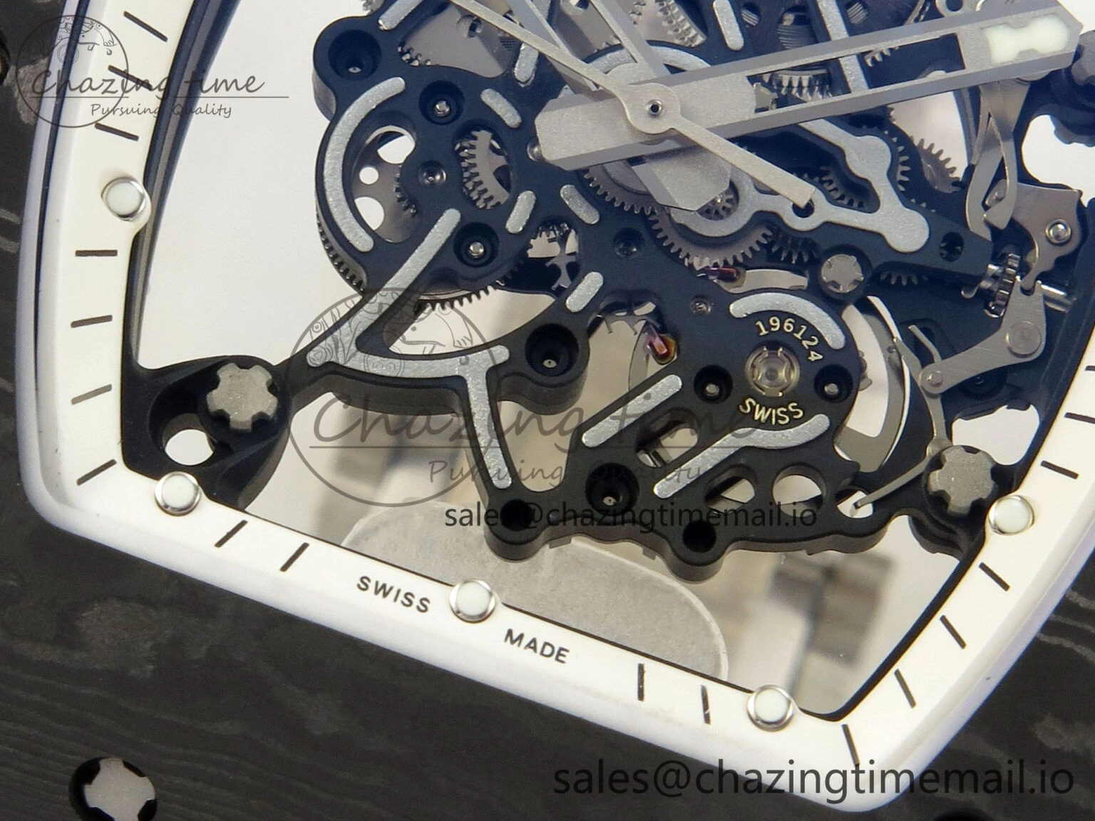 ComfortFit RM055 NTPT Ti MLF 1:1 Best Edition White Bezel White Crown on Rubber Strap RMUL2 Super Clone 9173