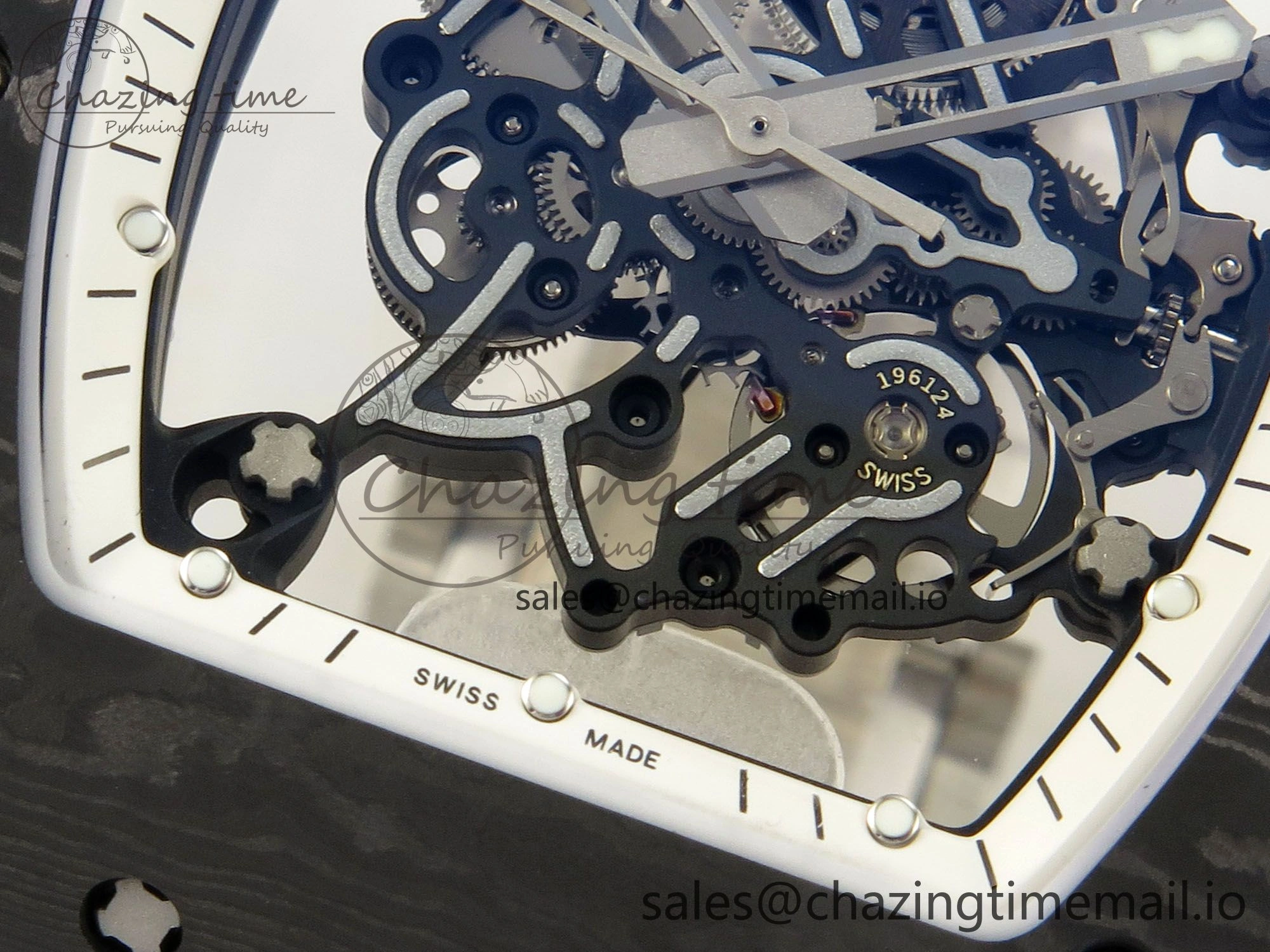 ComfortFit RM055 NTPT Ti MLF 1:1 Best Edition White Bezel White Crown on Rubber Strap RMUL2 Super Clone 9173