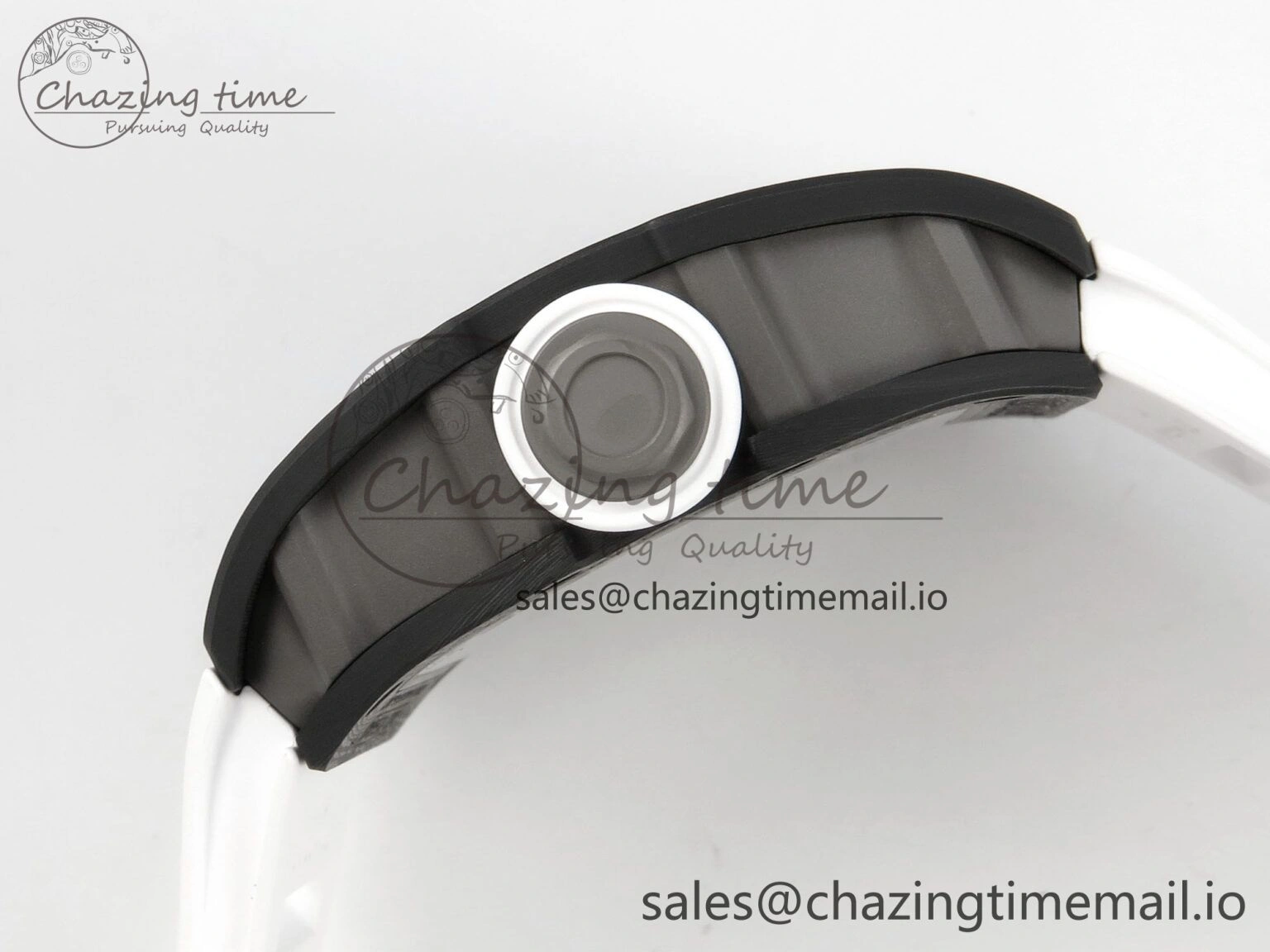 ComfortFit RM055 NTPT Ti MLF 1:1 Best Edition White Bezel White Crown on Rubber Strap RMUL2 Super Clone 9173