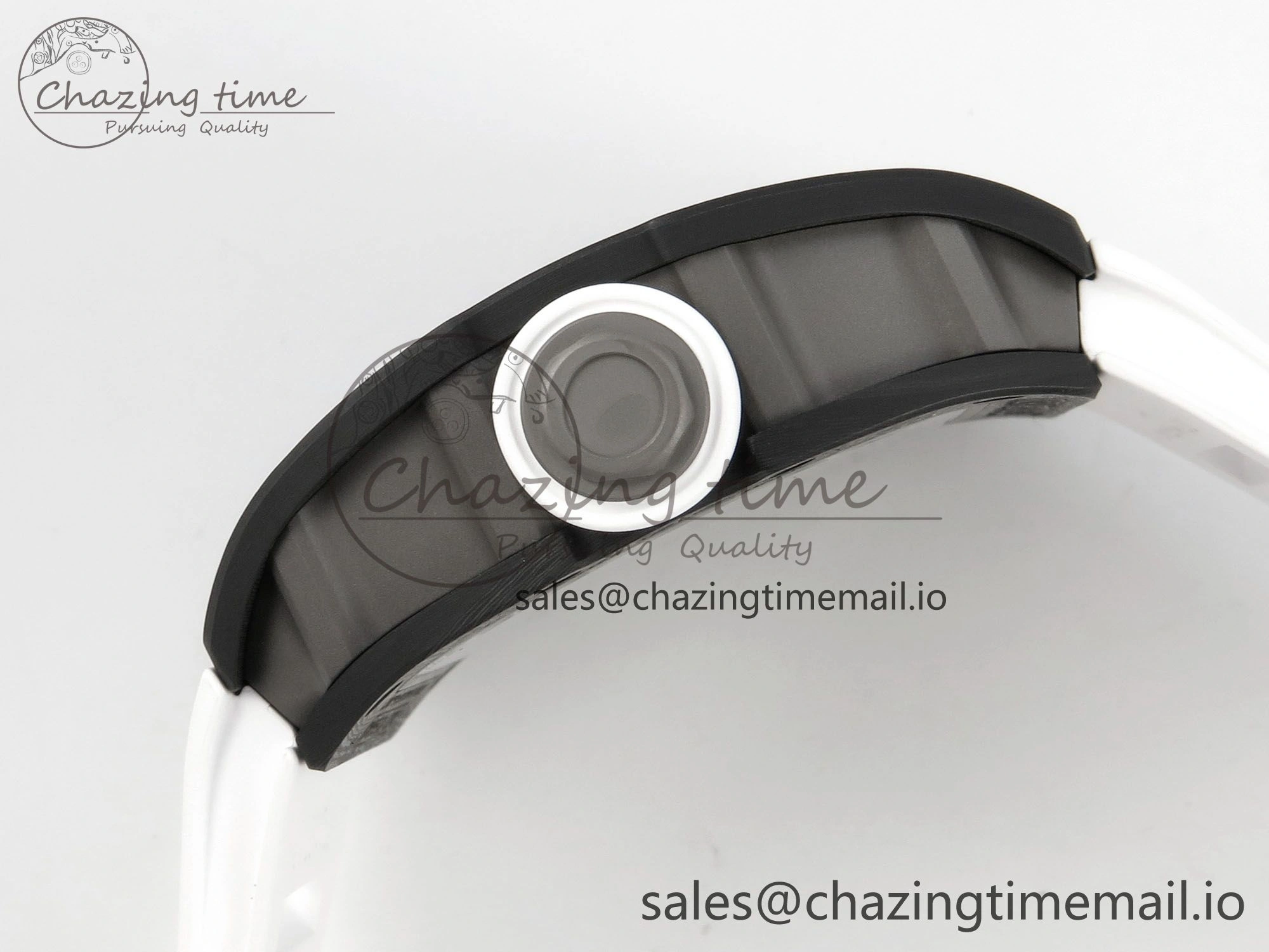ComfortFit RM055 NTPT Ti MLF 1:1 Best Edition White Bezel White Crown on Rubber Strap RMUL2 Super Clone 9173