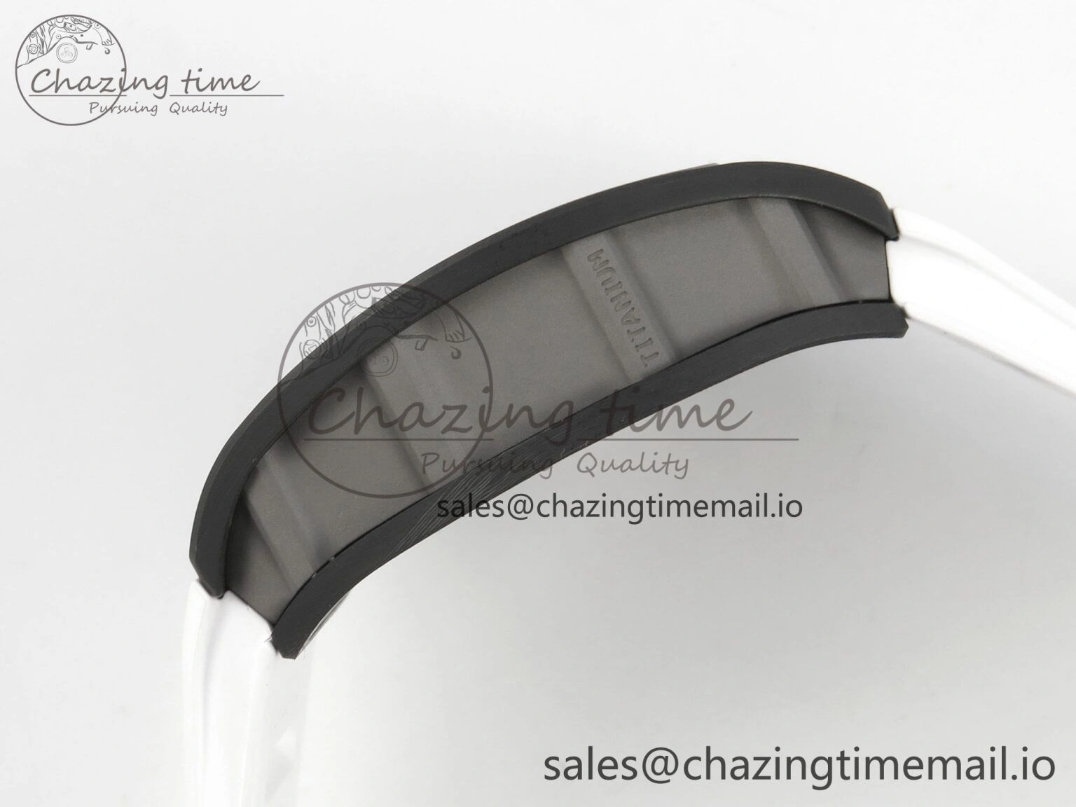 ComfortFit RM055 NTPT Ti MLF 1:1 Best Edition White Bezel White Crown on Rubber Strap RMUL2 Super Clone 9173