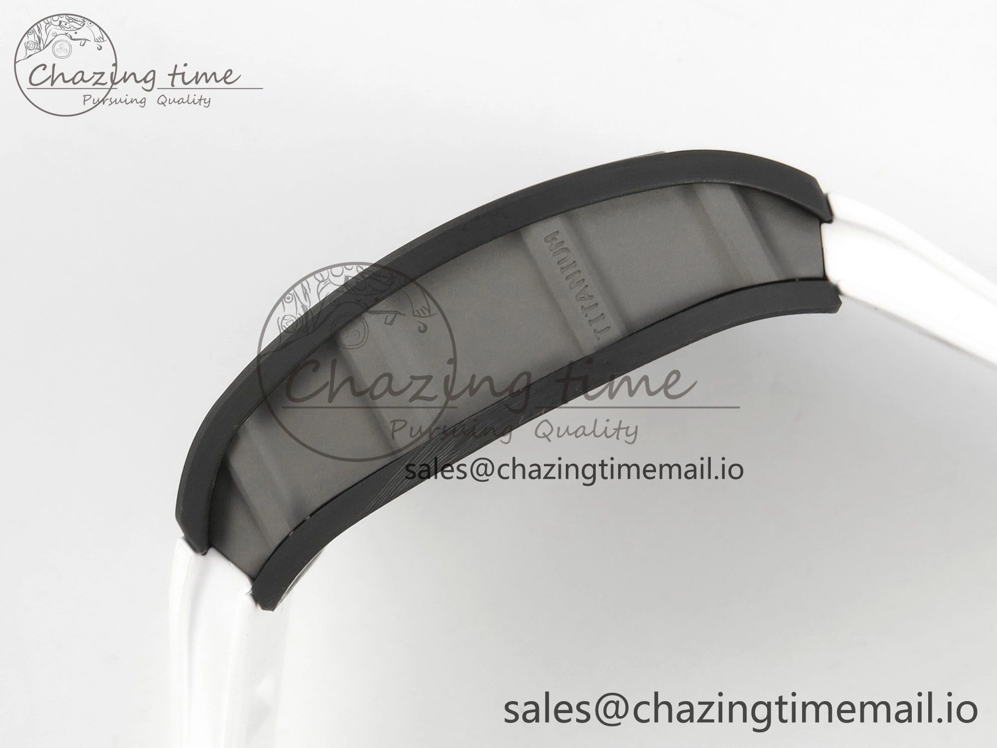 ComfortFit RM055 NTPT Ti MLF 1:1 Best Edition White Bezel White Crown on Rubber Strap RMUL2 Super Clone 9173