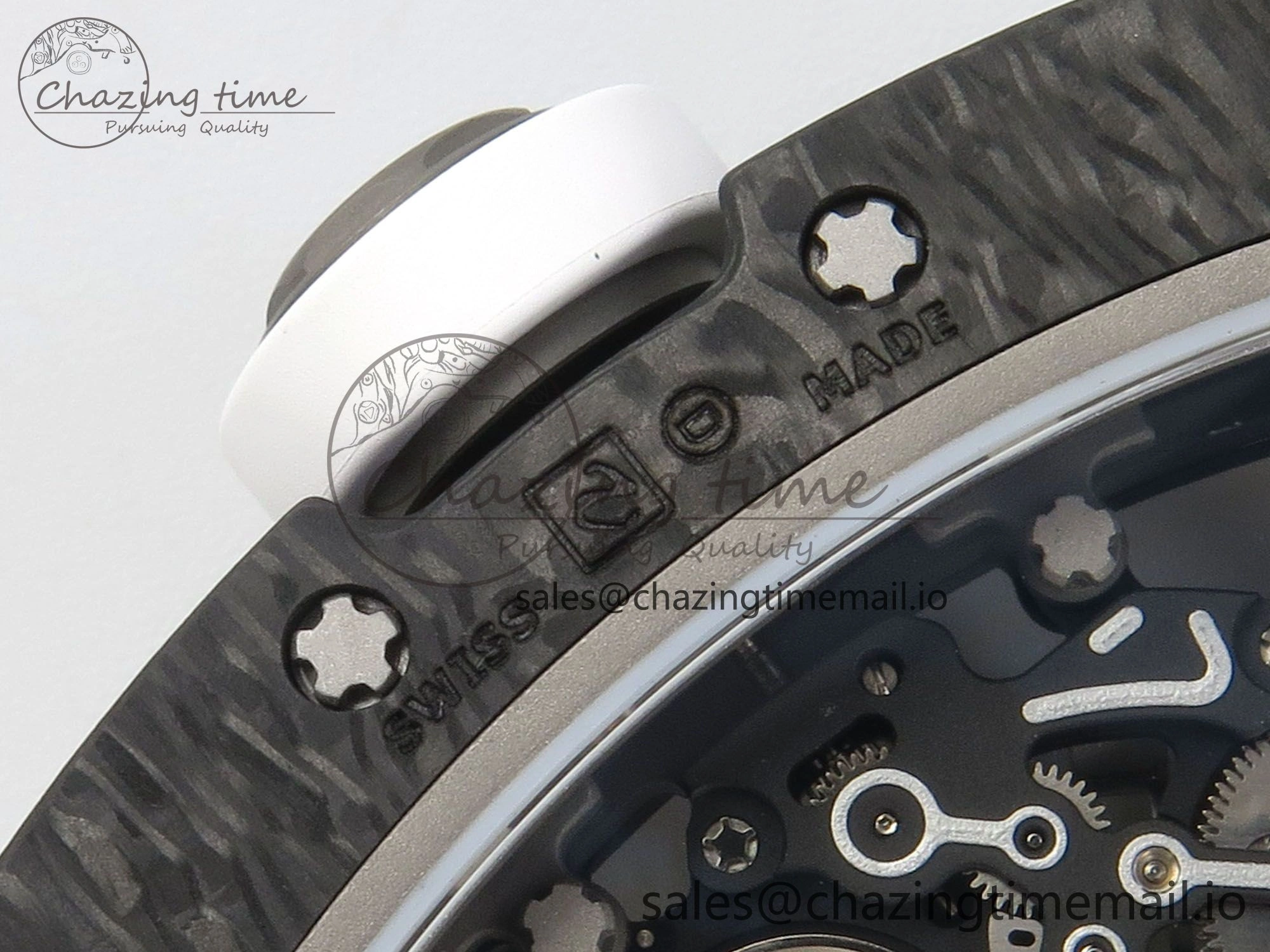 ComfortFit RM055 NTPT Ti MLF 1:1 Best Edition White Bezel White Crown on Rubber Strap RMUL2 Super Clone 9173
