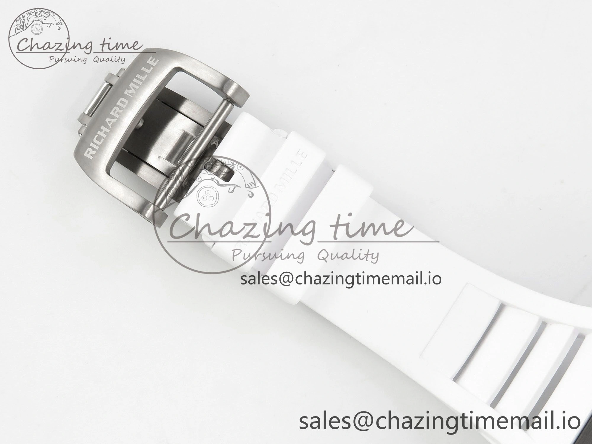 ComfortFit RM055 NTPT Ti MLF 1:1 Best Edition White Bezel White Crown on Rubber Strap RMUL2 Super Clone 9173