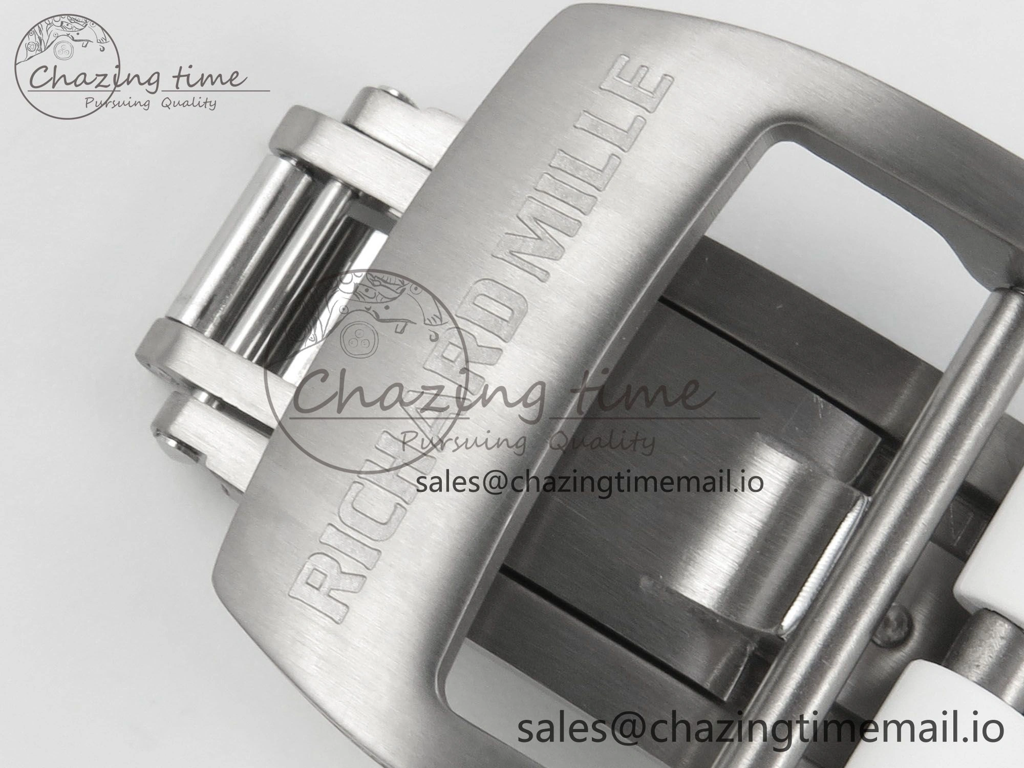ComfortFit RM055 NTPT Ti MLF 1:1 Best Edition White Bezel White Crown on Rubber Strap RMUL2 Super Clone 9173