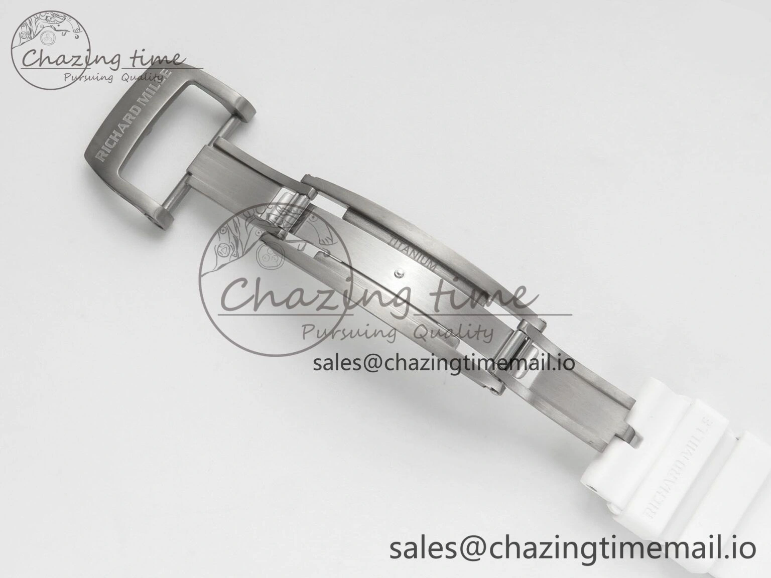 ComfortFit RM055 NTPT Ti MLF 1:1 Best Edition White Bezel White Crown on Rubber Strap RMUL2 Super Clone 9173