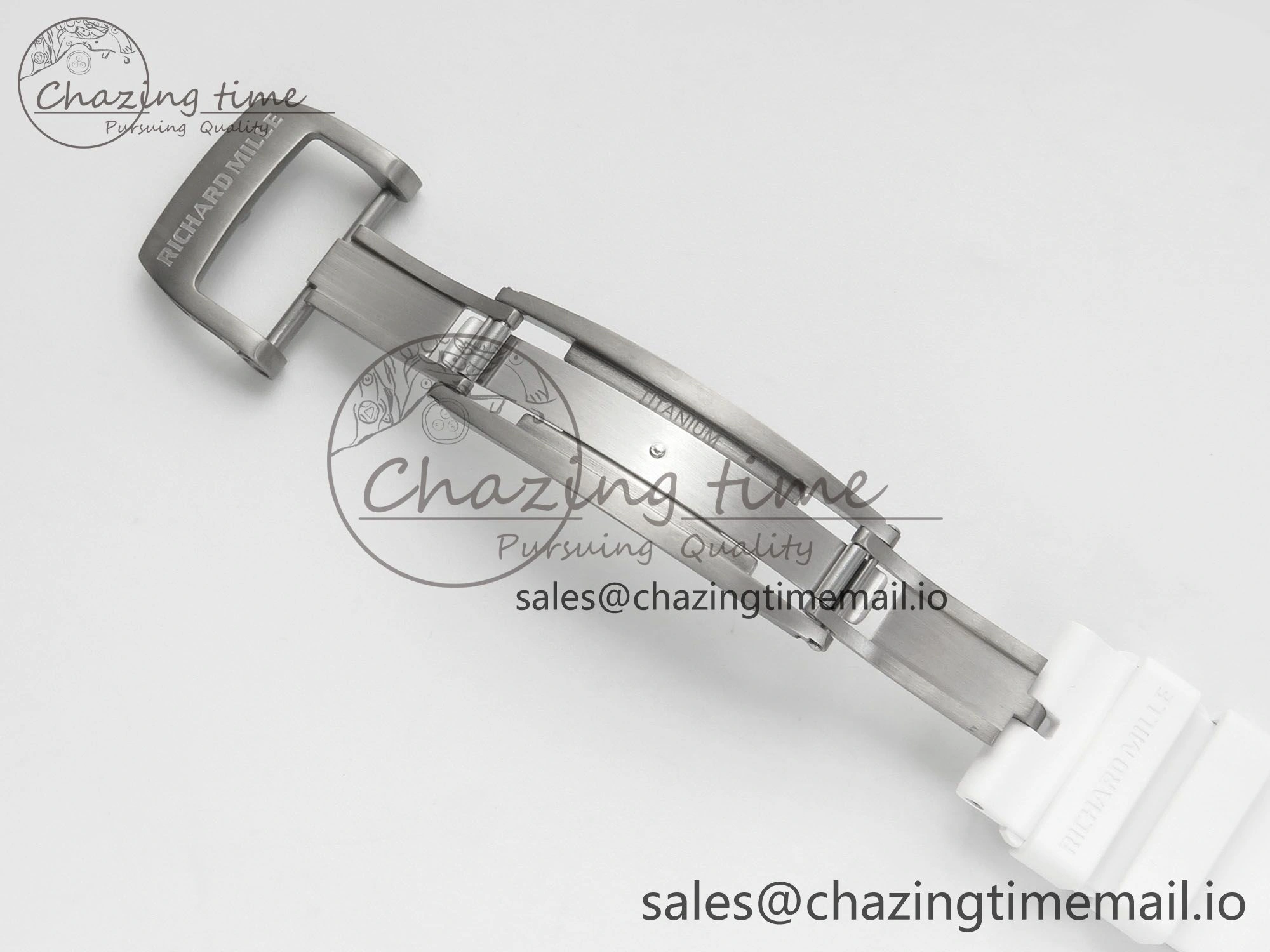 ComfortFit RM055 NTPT Ti MLF 1:1 Best Edition White Bezel White Crown on Rubber Strap RMUL2 Super Clone 9173