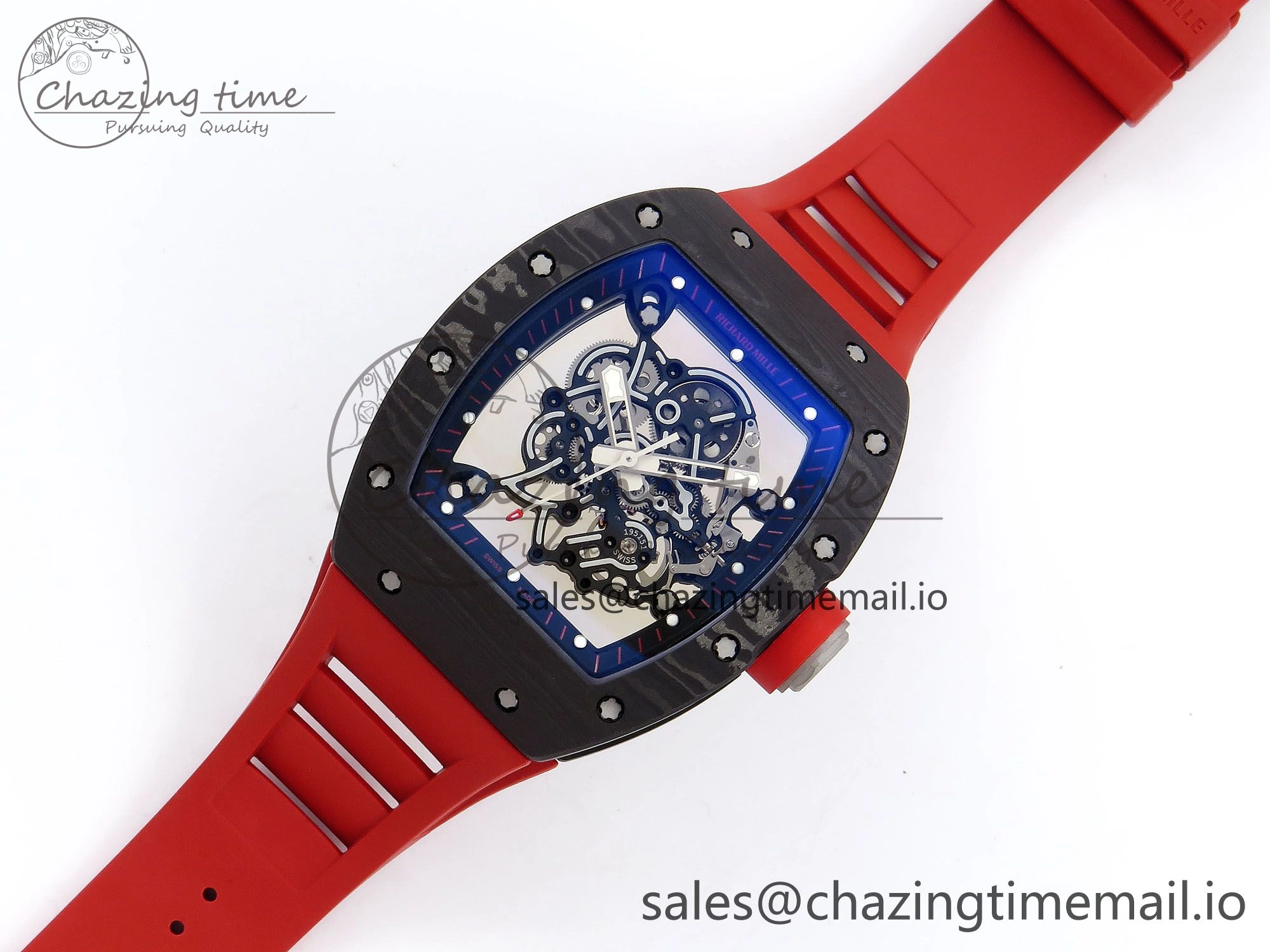 RM055 NTPT Ti ZF 1:1 Best Edition Black Bezel Black Crown on Rubber Strap RMUL2 Super Clone WrinkleFree 9277