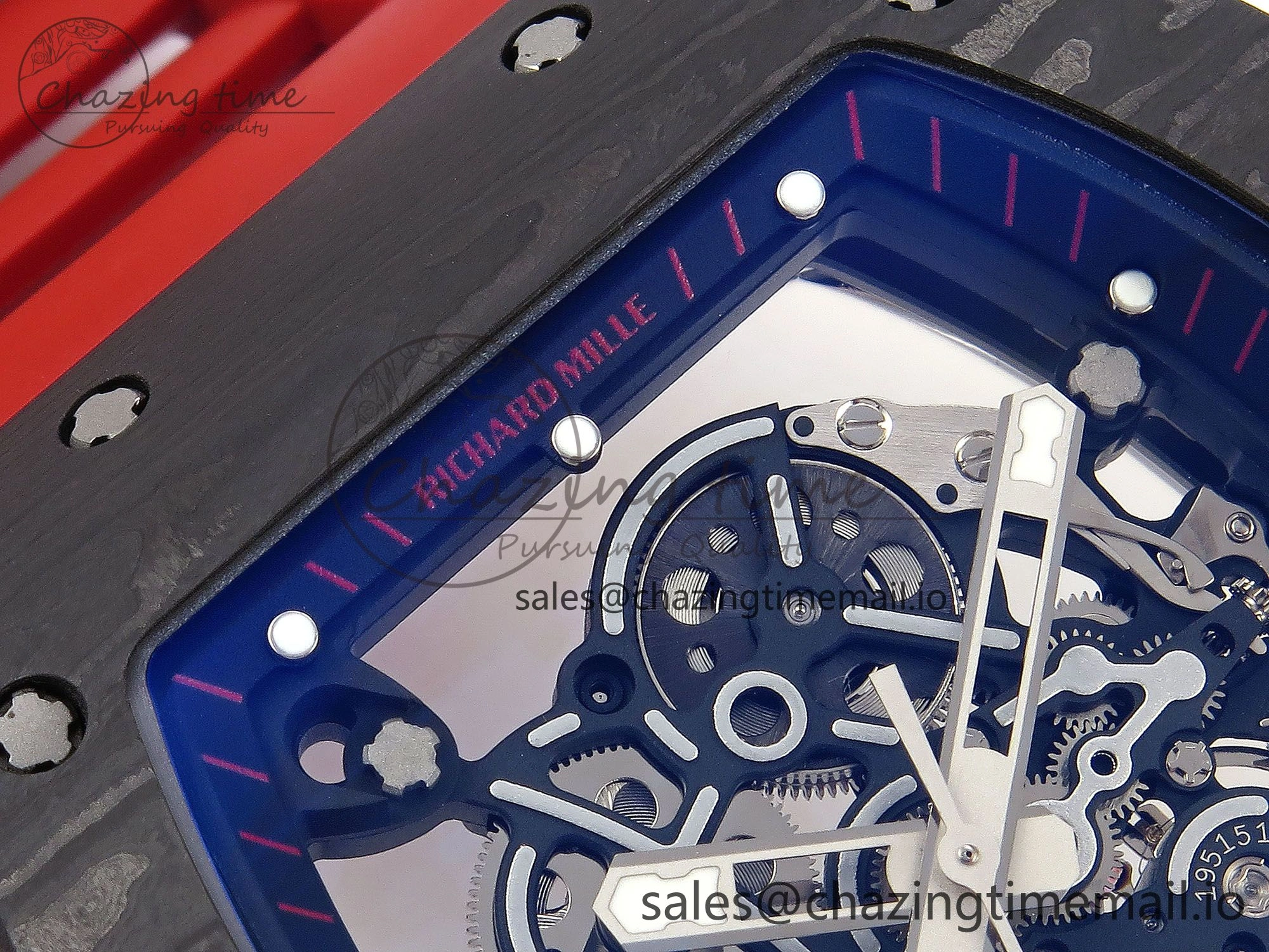 RM055 NTPT Ti ZF 1:1 Best Edition Black Bezel Black Crown on Rubber Strap RMUL2 Super Clone WrinkleFree 9277