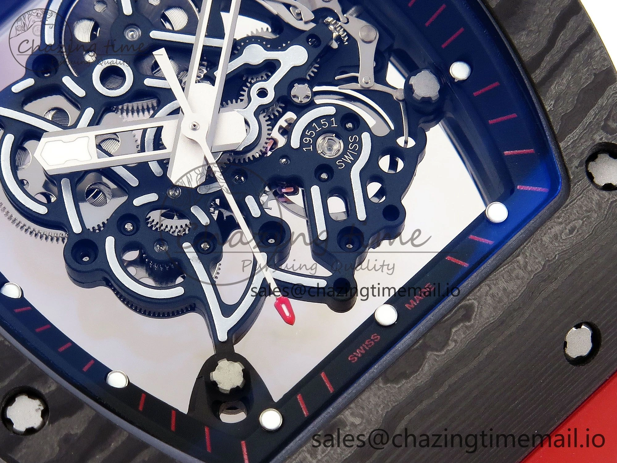 RM055 NTPT Ti ZF 1:1 Best Edition Black Bezel Black Crown on Rubber Strap RMUL2 Super Clone WrinkleFree 9277