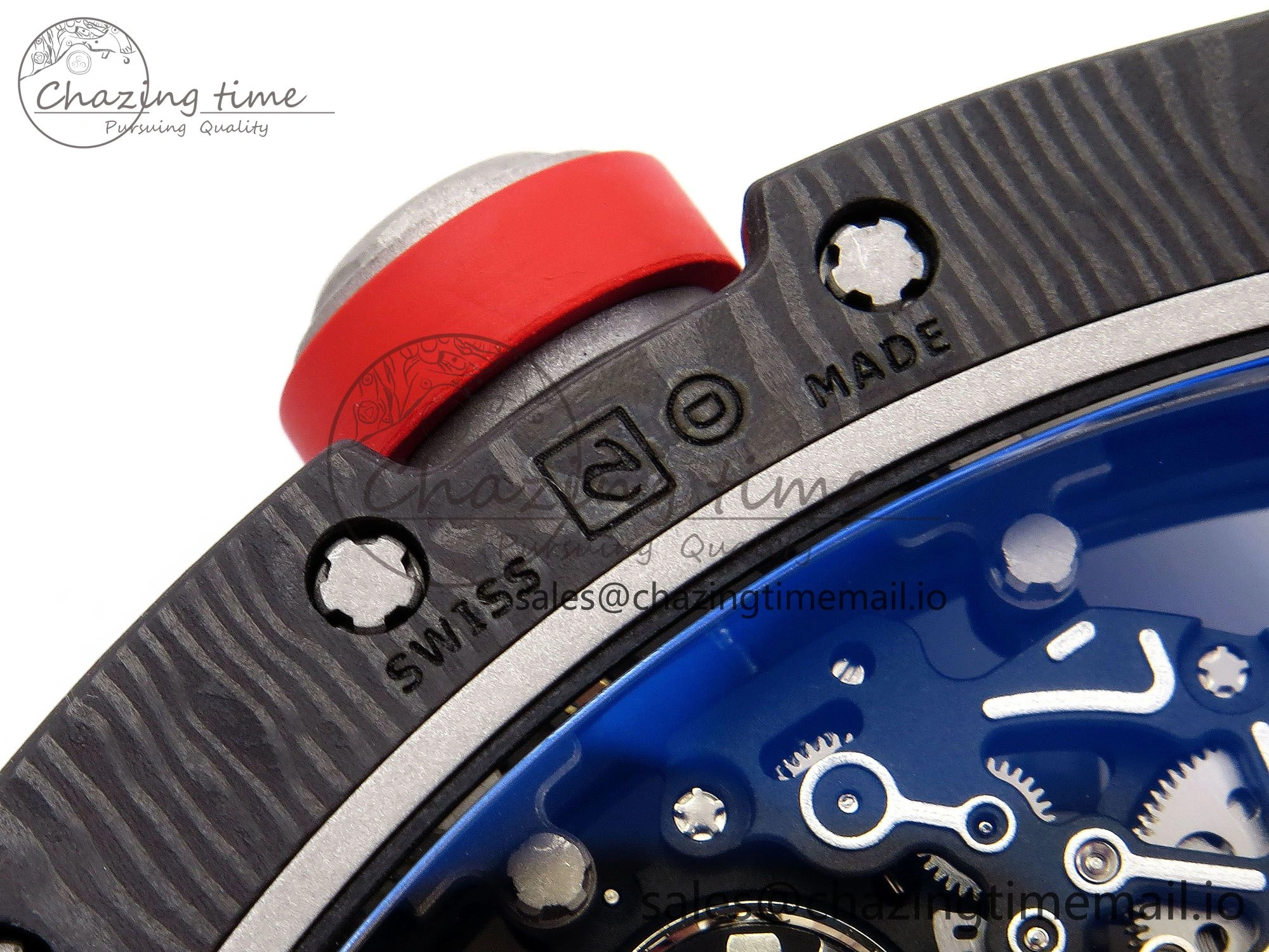 RM055 NTPT Ti ZF 1:1 Best Edition Black Bezel Black Crown on Rubber Strap RMUL2 Super Clone WrinkleFree 9277