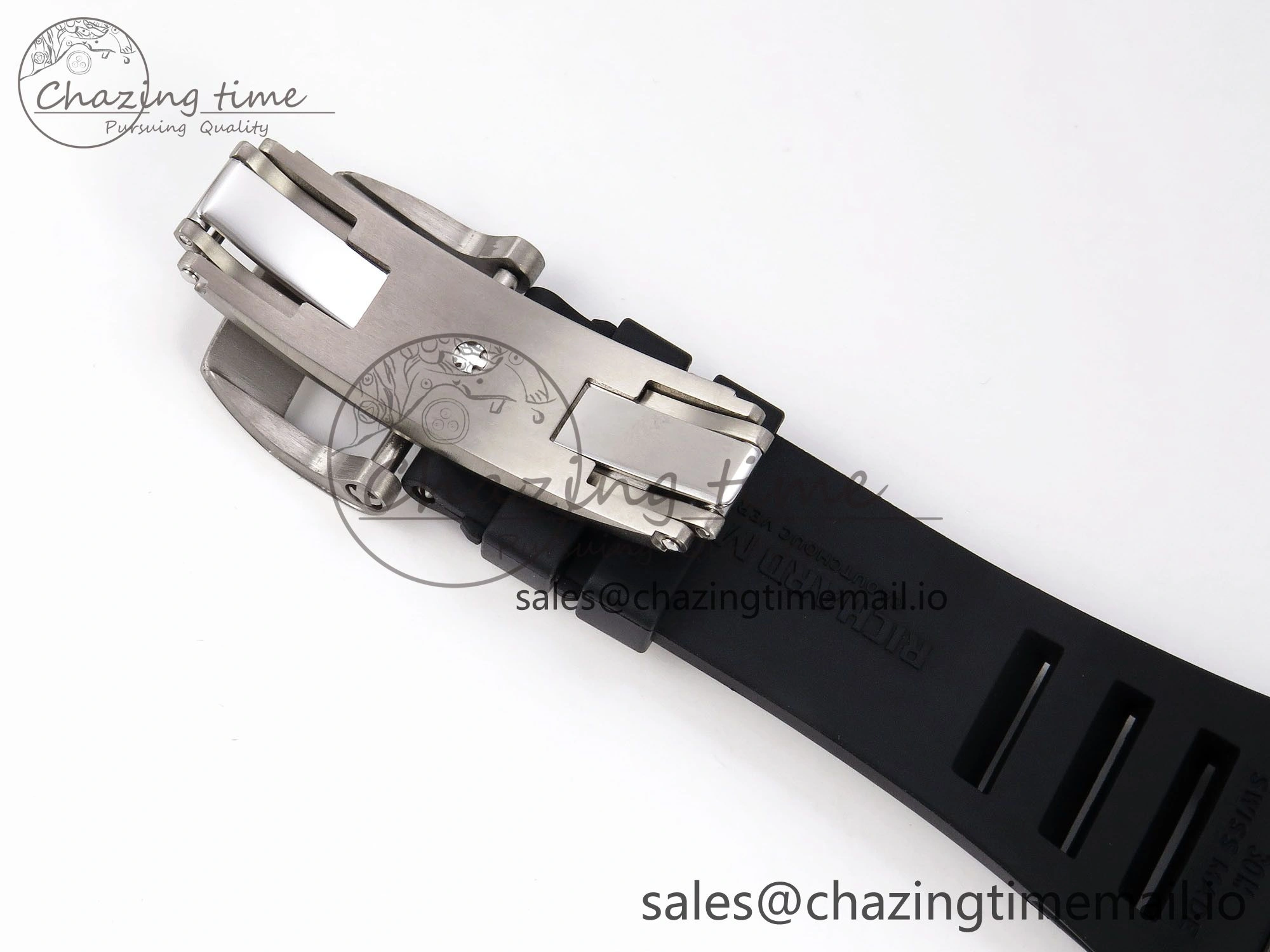 Comfortable RM055 NTPT Ti ZF 1:1 Best Edition Black Bezel Black Crown on Rubber Strap RMUL2 Super Clone 9271