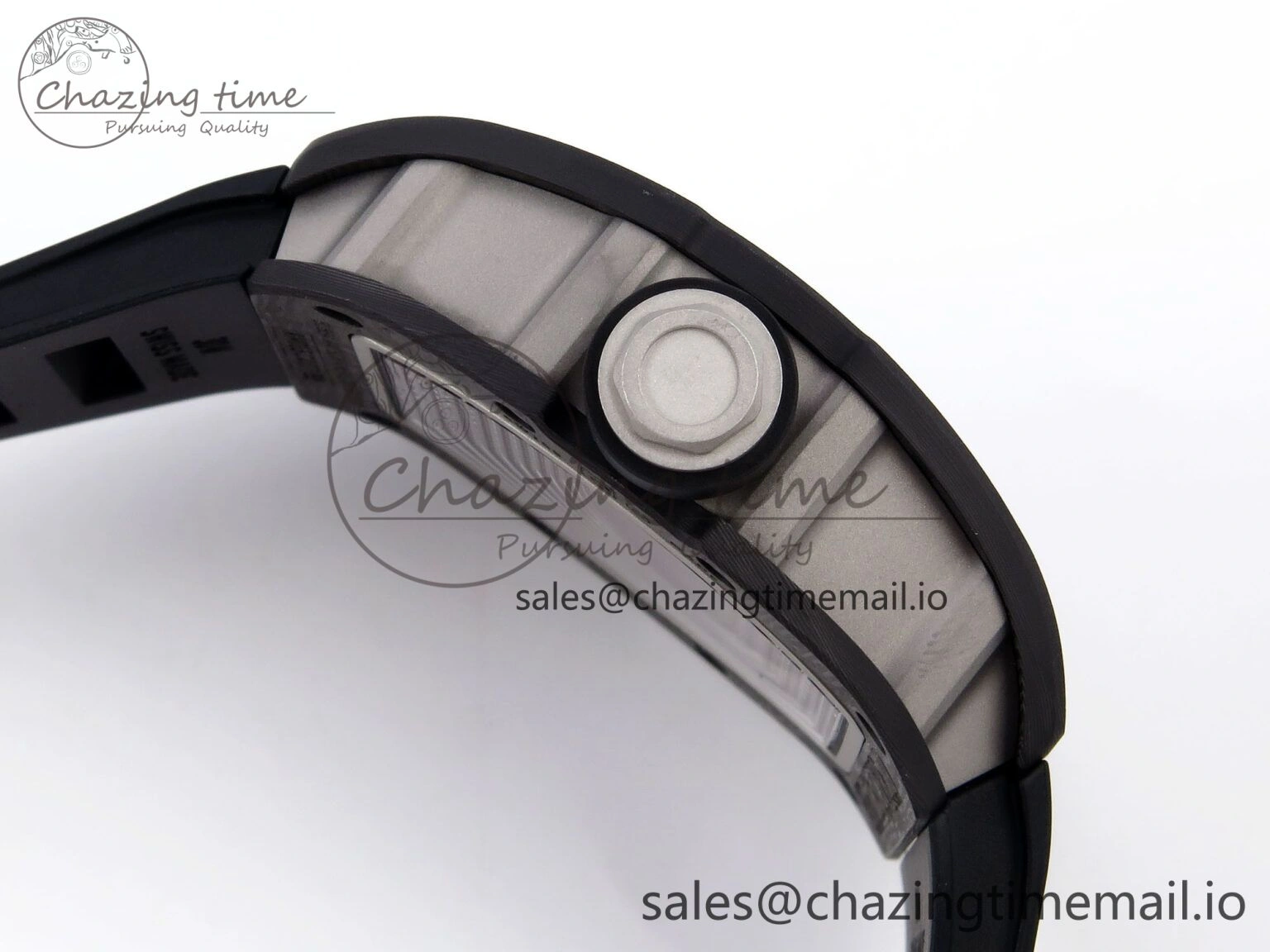 Comfortable RM055 NTPT Ti ZF 1:1 Best Edition Black Bezel Black Crown on Rubber Strap RMUL2 Super Clone 9271