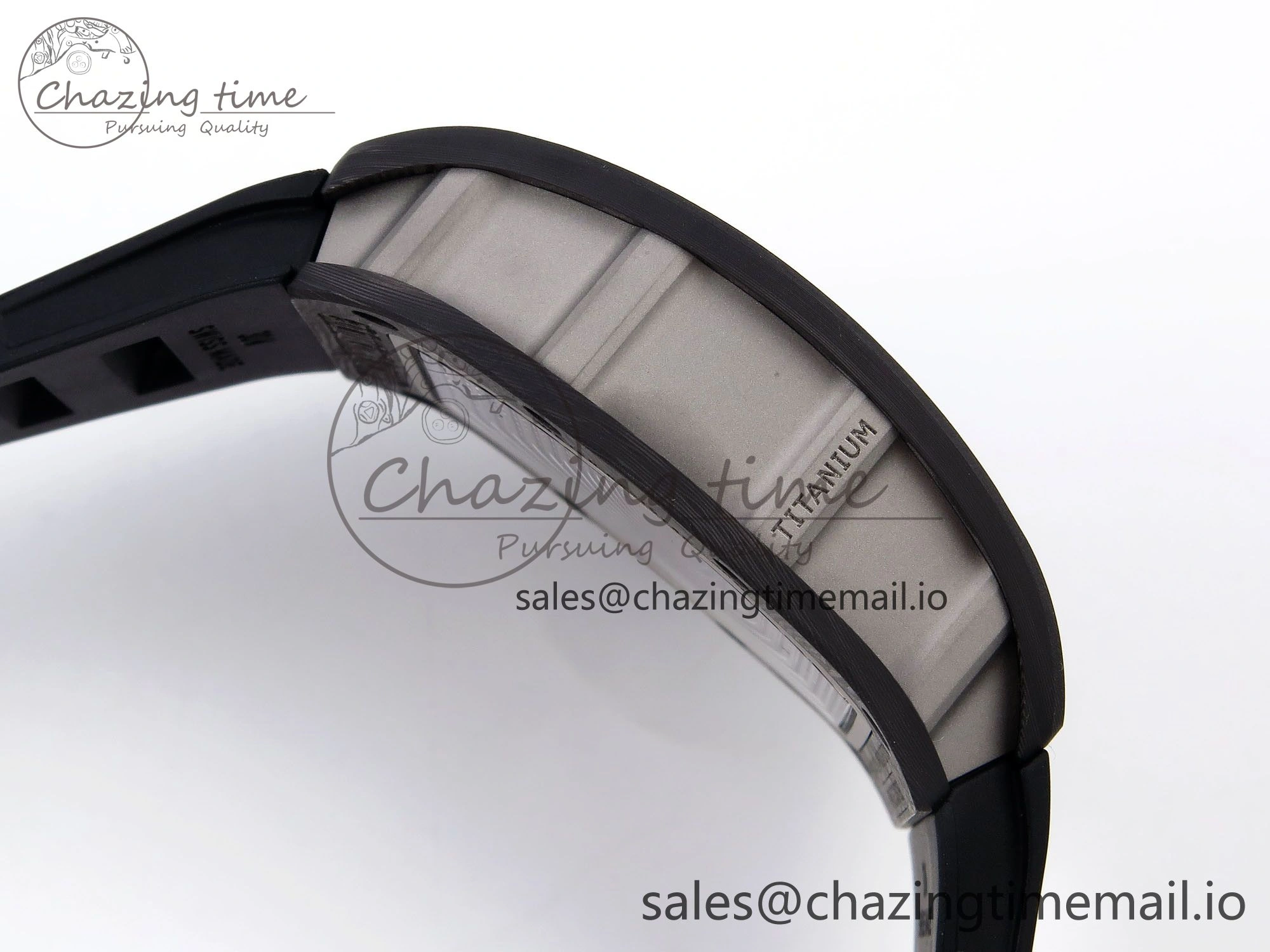 Comfortable RM055 NTPT Ti ZF 1:1 Best Edition Black Bezel Black Crown on Rubber Strap RMUL2 Super Clone 9271