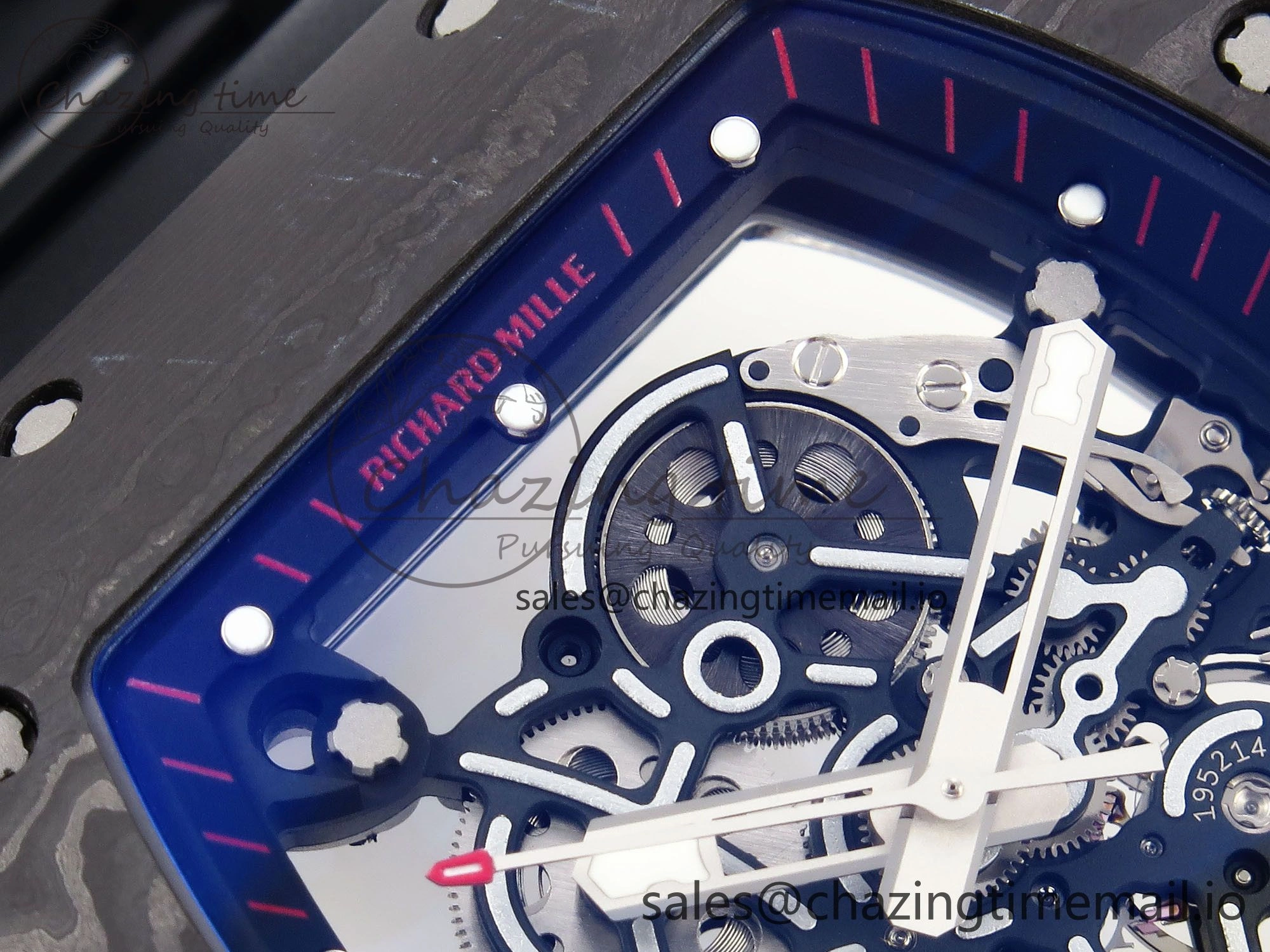 Comfortable RM055 NTPT Ti ZF 1:1 Best Edition Black Bezel Black Crown on Rubber Strap RMUL2 Super Clone 9271