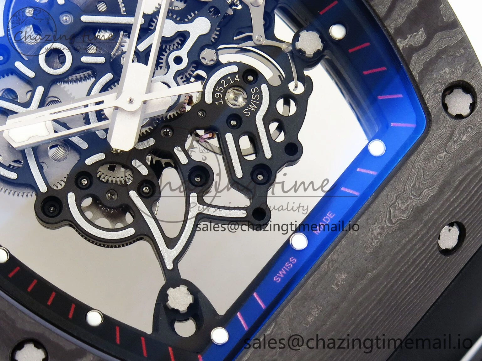 Comfortable RM055 NTPT Ti ZF 1:1 Best Edition Black Bezel Black Crown on Rubber Strap RMUL2 Super Clone 9271