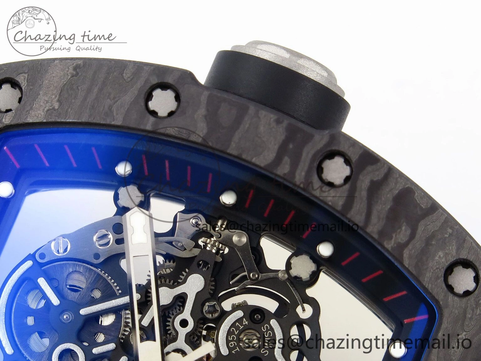 Comfortable RM055 NTPT Ti ZF 1:1 Best Edition Black Bezel Black Crown on Rubber Strap RMUL2 Super Clone 9271