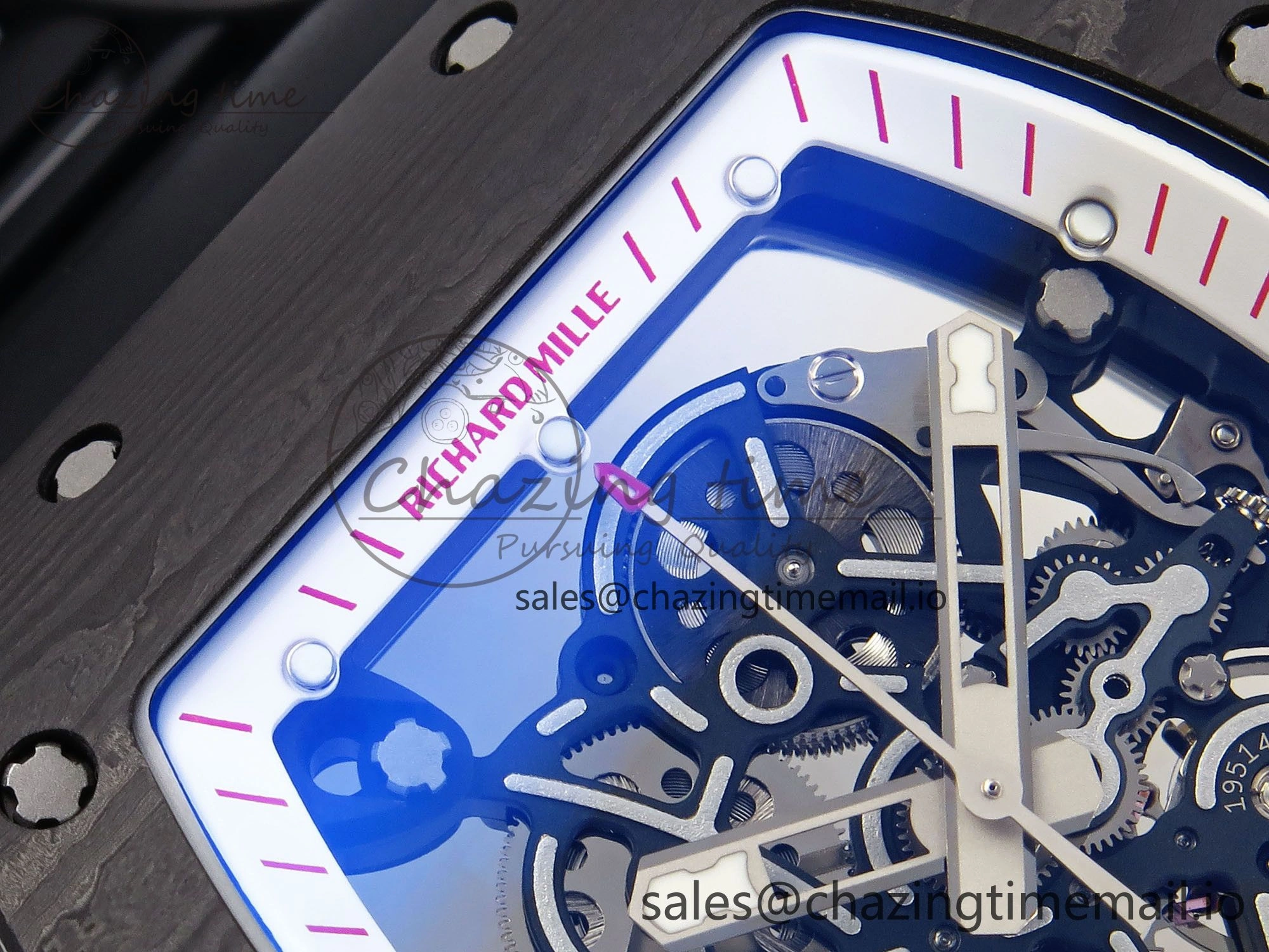RM055 NTPT Ti ZF 1:1 Best Edition White Bezel Black Crown on Rubber Strap RMUL2 Super Clone RelaxedFit 9274