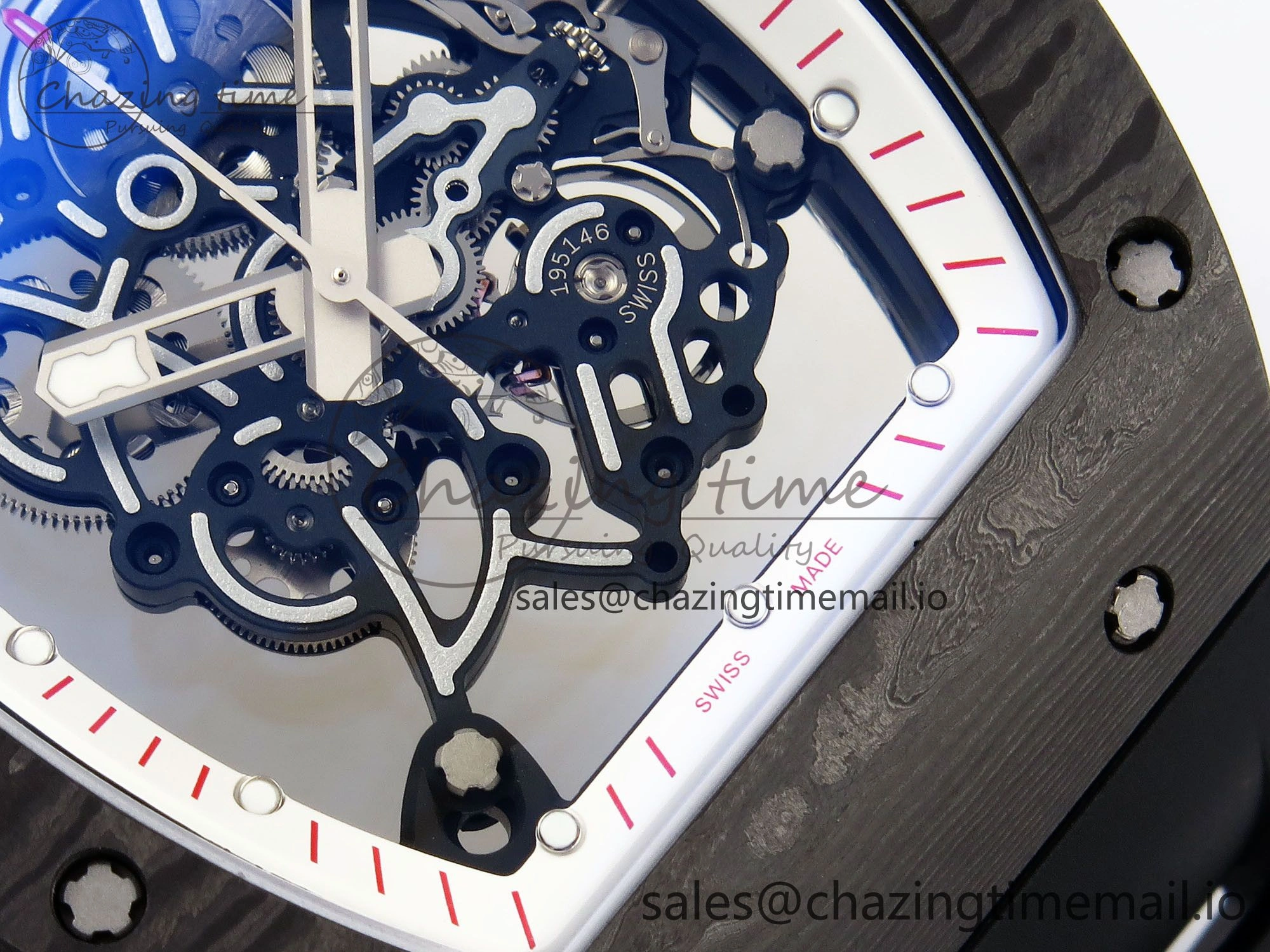 RM055 NTPT Ti ZF 1:1 Best Edition White Bezel Black Crown on Rubber Strap RMUL2 Super Clone RelaxedFit 9274