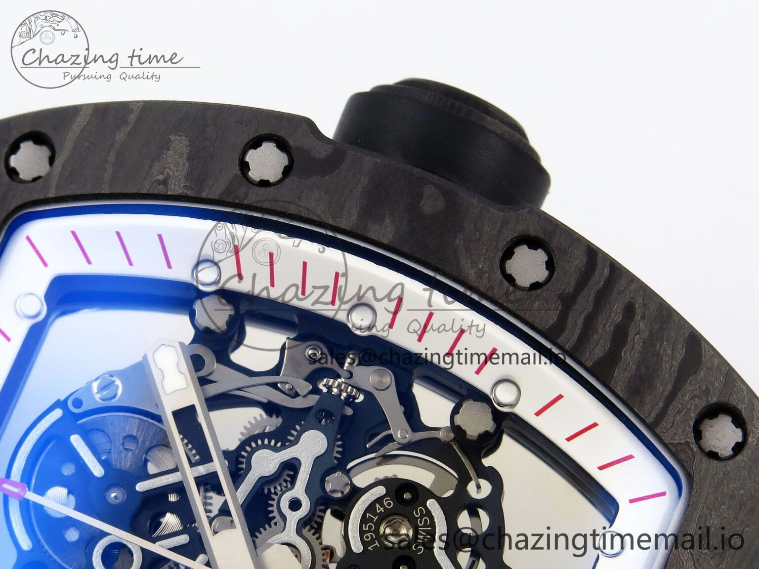 RM055 NTPT Ti ZF 1:1 Best Edition White Bezel Black Crown on Rubber Strap RMUL2 Super Clone RelaxedFit 9274