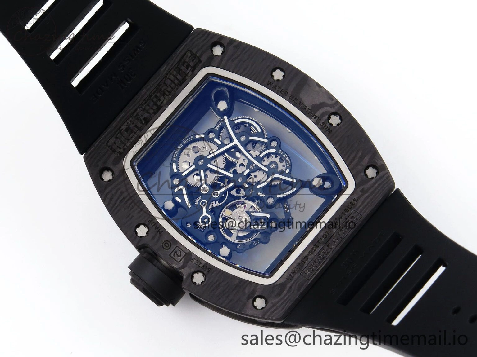 RM055 NTPT Ti ZF 1:1 Best Edition White Bezel Black Crown on Rubber Strap RMUL2 Super Clone RelaxedFit 9274