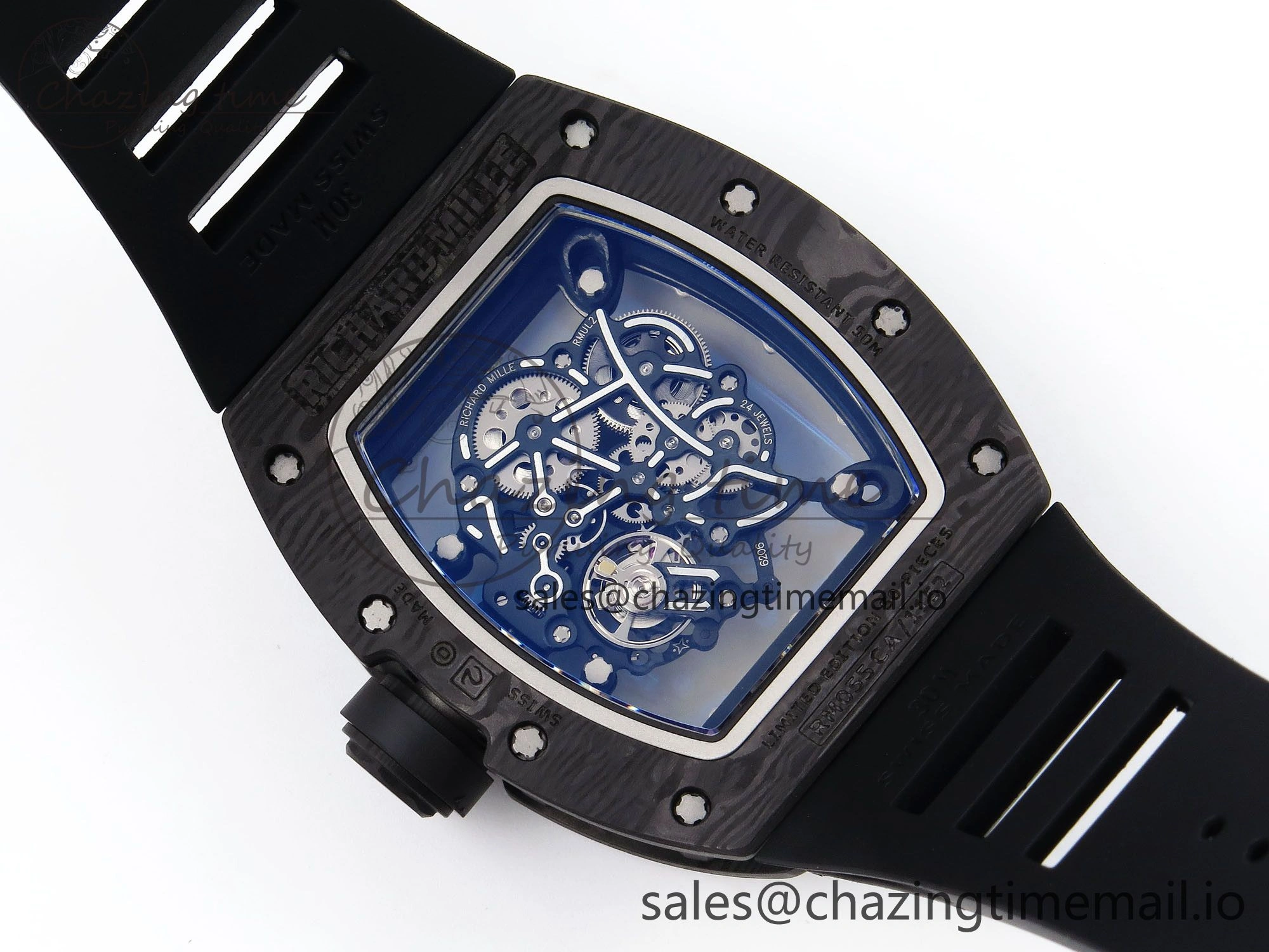 RM055 NTPT Ti ZF 1:1 Best Edition White Bezel Black Crown on Rubber Strap RMUL2 Super Clone RelaxedFit 9274