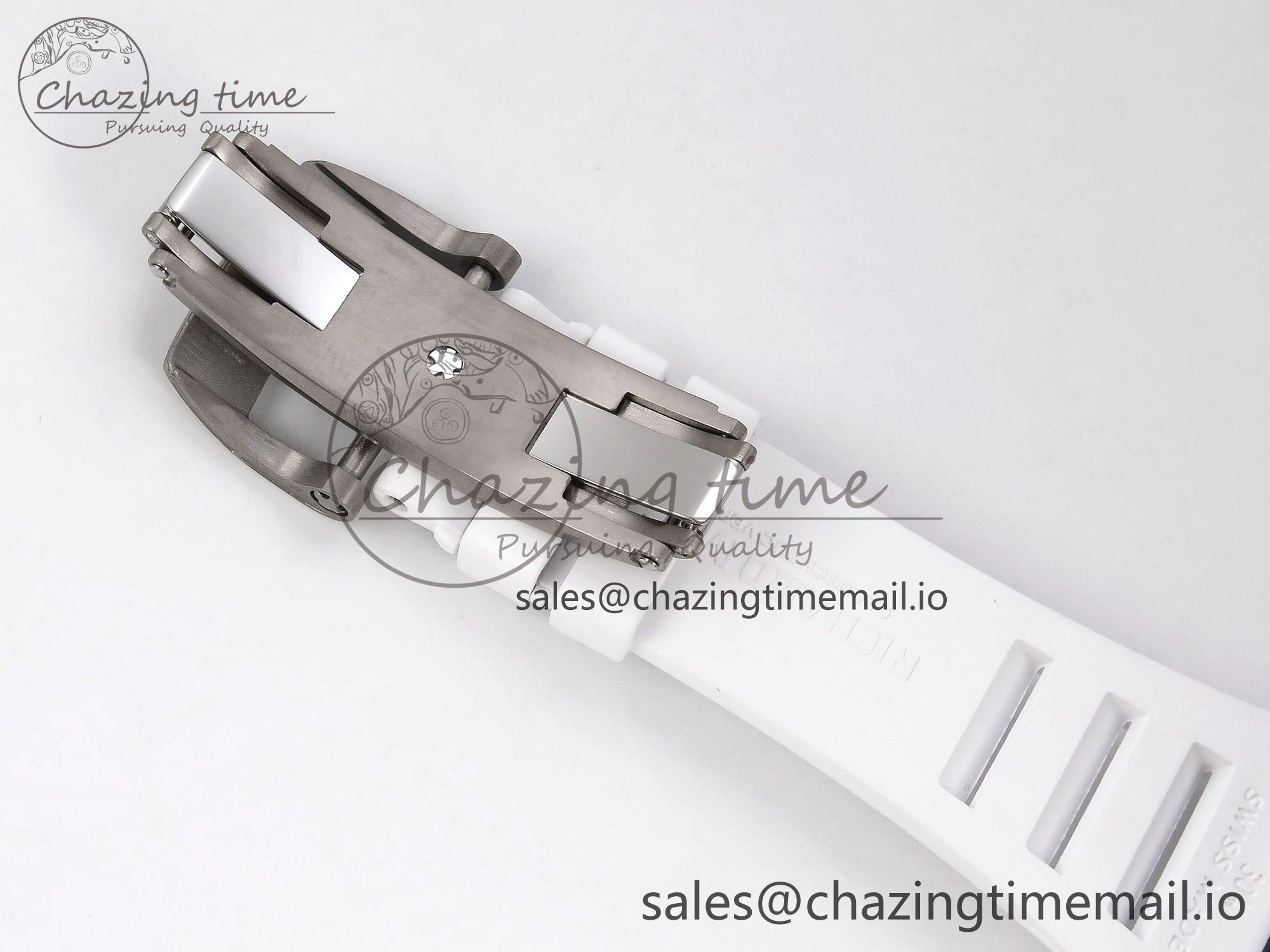 RM055 NTPT Ti ZF 1:1 Best Edition White Bezel White Crown on Rubber Strap RMUL2 Super Clone TechFriendly 9276
