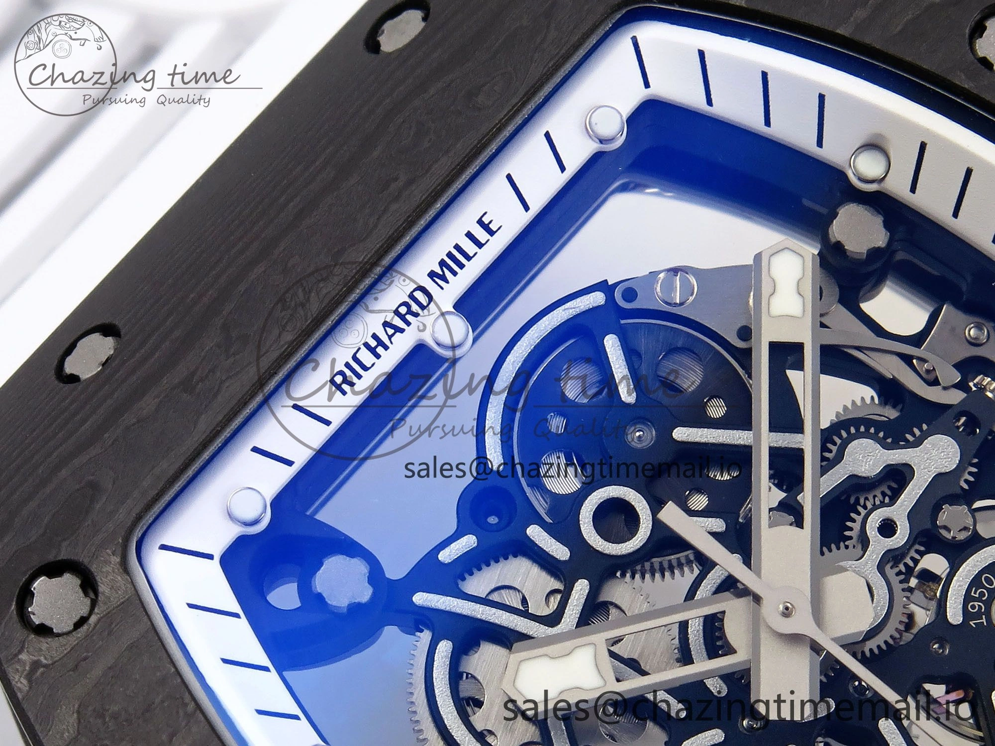 RM055 NTPT Ti ZF 1:1 Best Edition White Bezel White Crown on Rubber Strap RMUL2 Super Clone TechFriendly 9276
